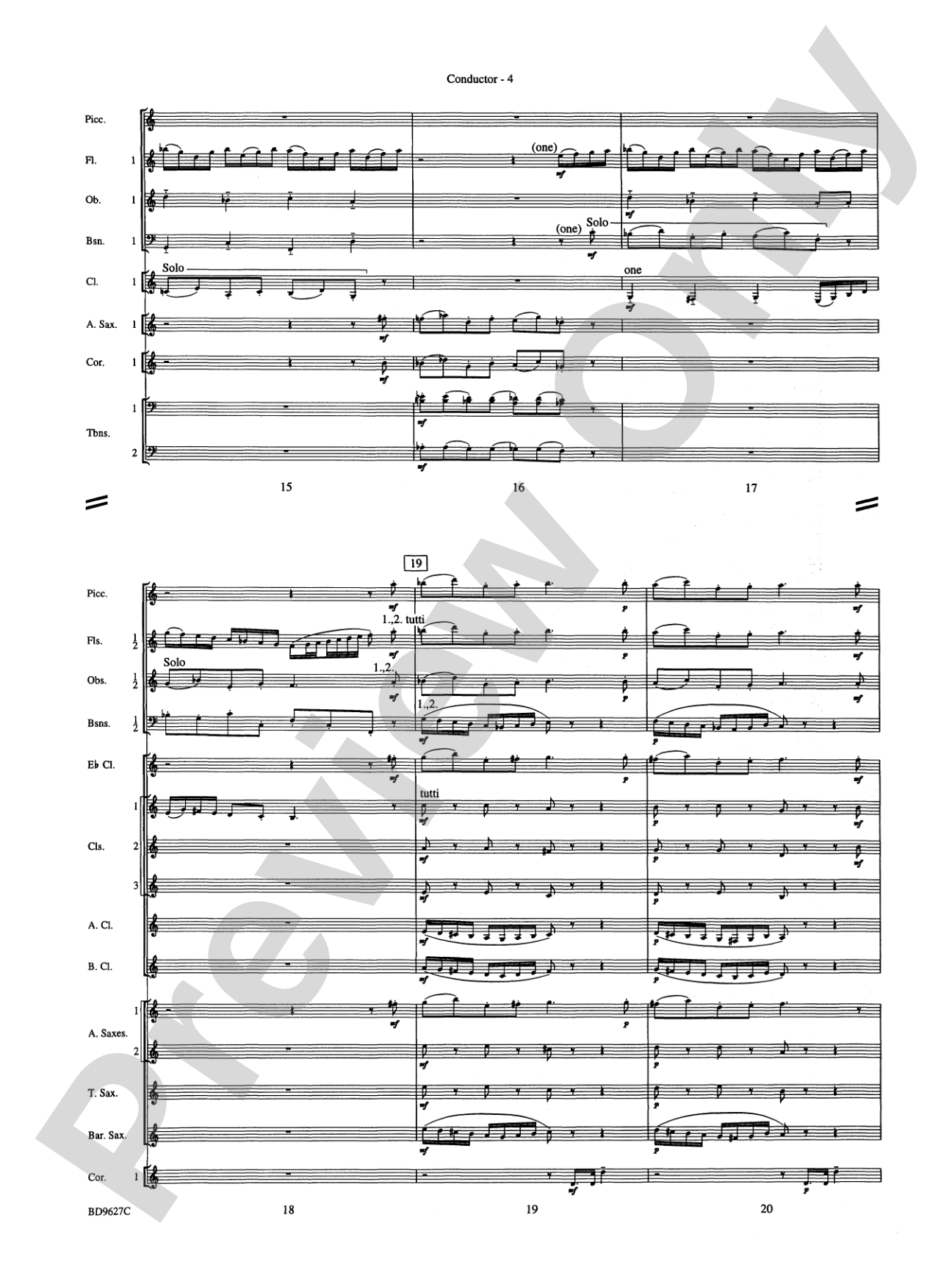 Variations on a Theme of Robert Schumann: Concert Band Conductor Score & Parts