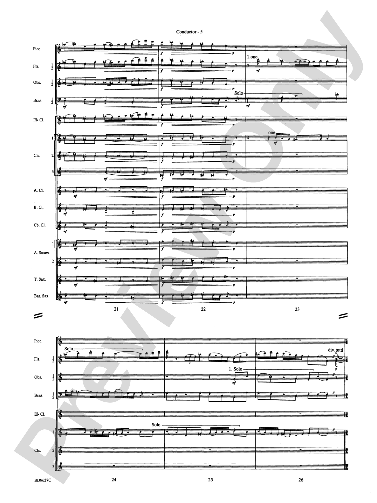 Variations on a Theme of Robert Schumann: Concert Band Conductor Score & Parts