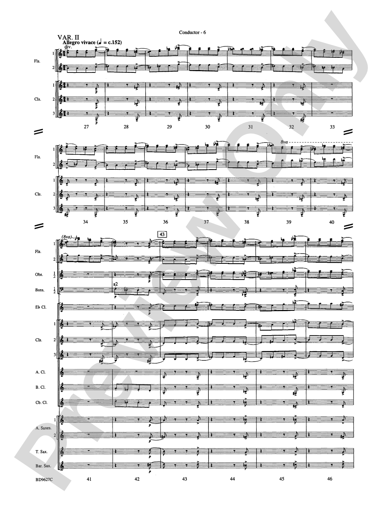 Variations on a Theme of Robert Schumann: Concert Band Conductor Score & Parts