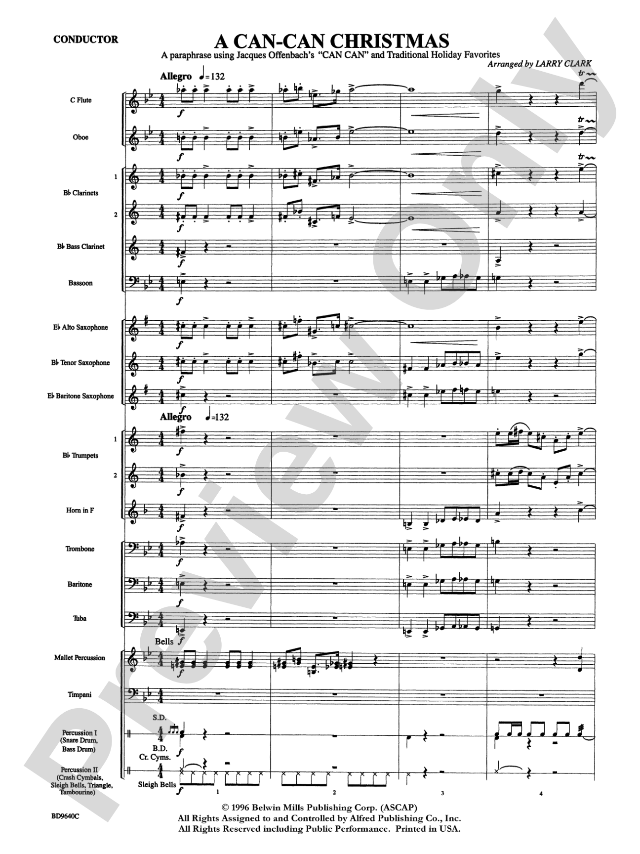 A "Can Can" Christmas: Concert Band Conductor Score & Parts