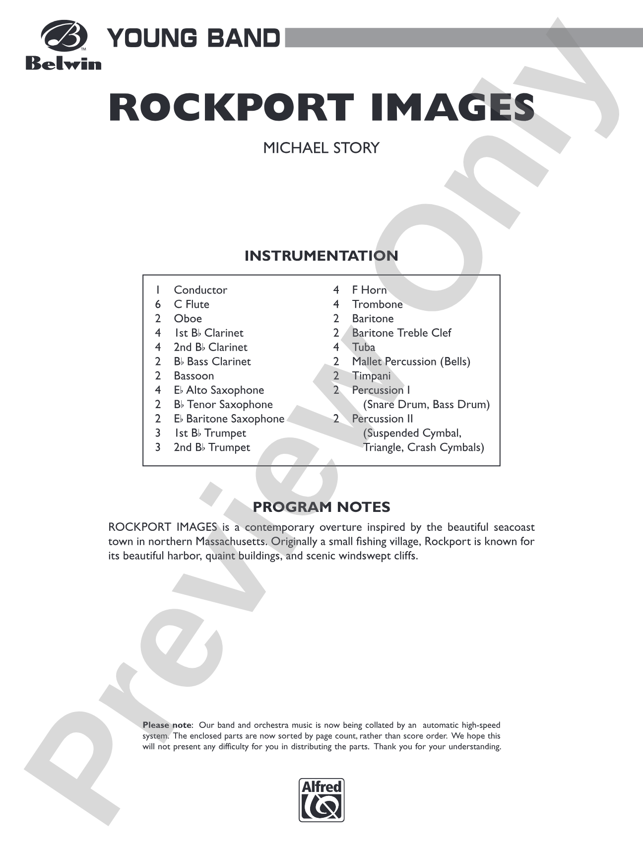 Rockport Images: Concert Band Conductor Score & Parts