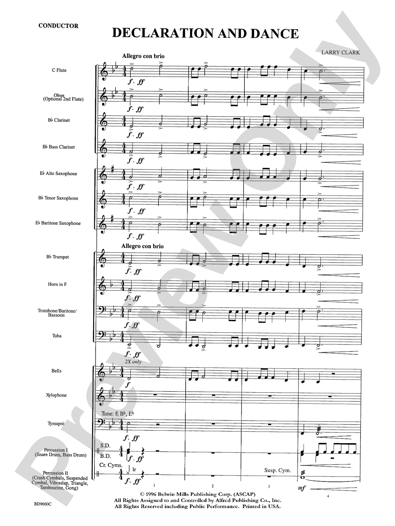 Declaration and Dance: Concert Band Conductor Score & Parts