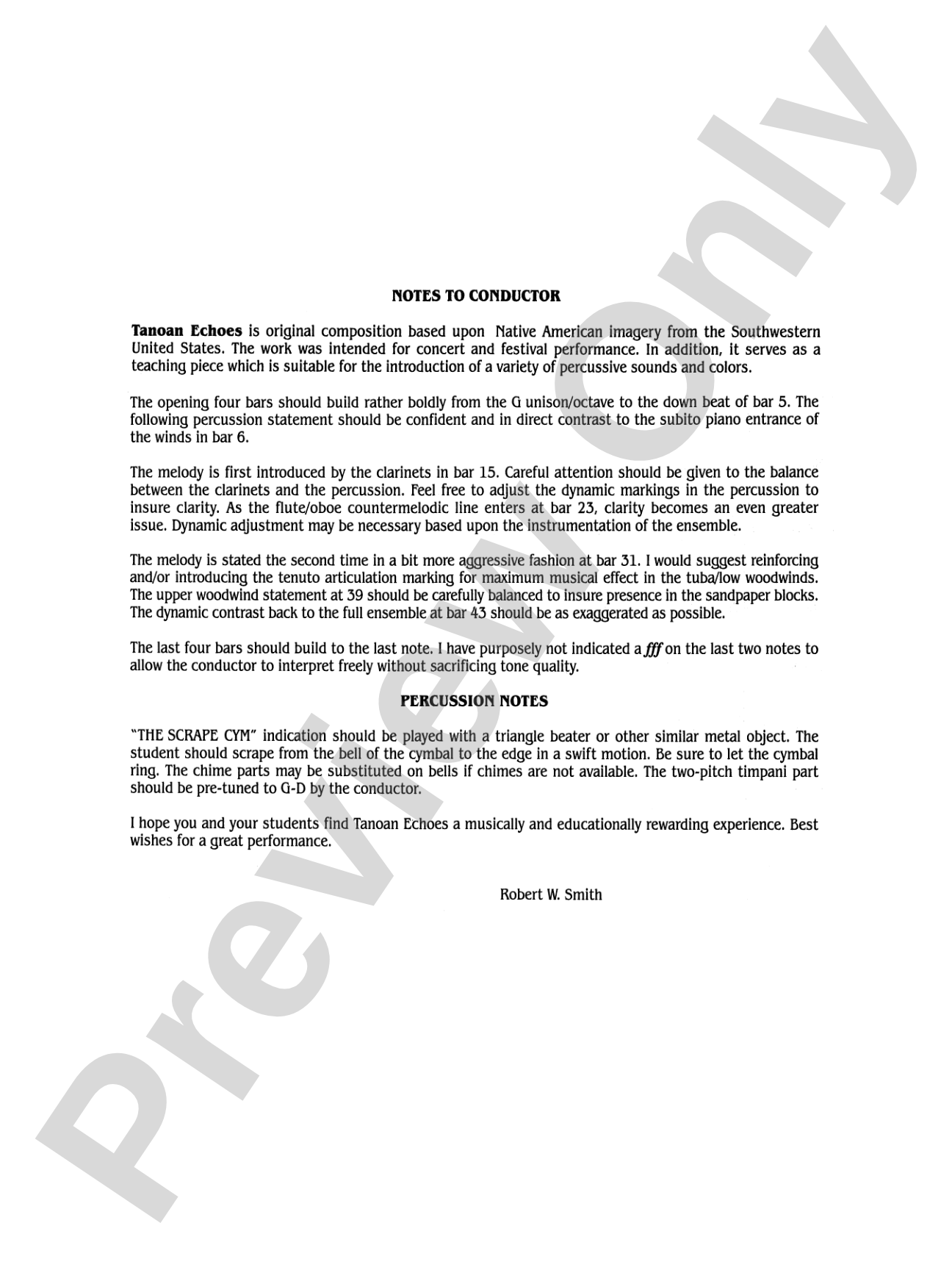 Tanoan Echoes: Concert Band Conductor Score & Parts