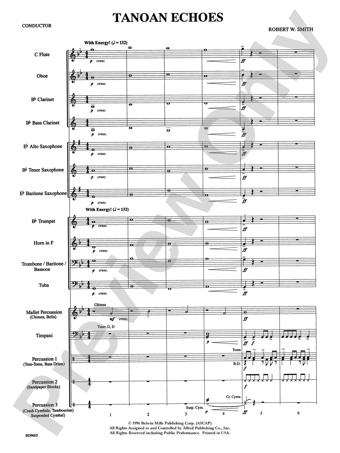Tanoan Echoes: Concert Band Conductor Score & Parts
