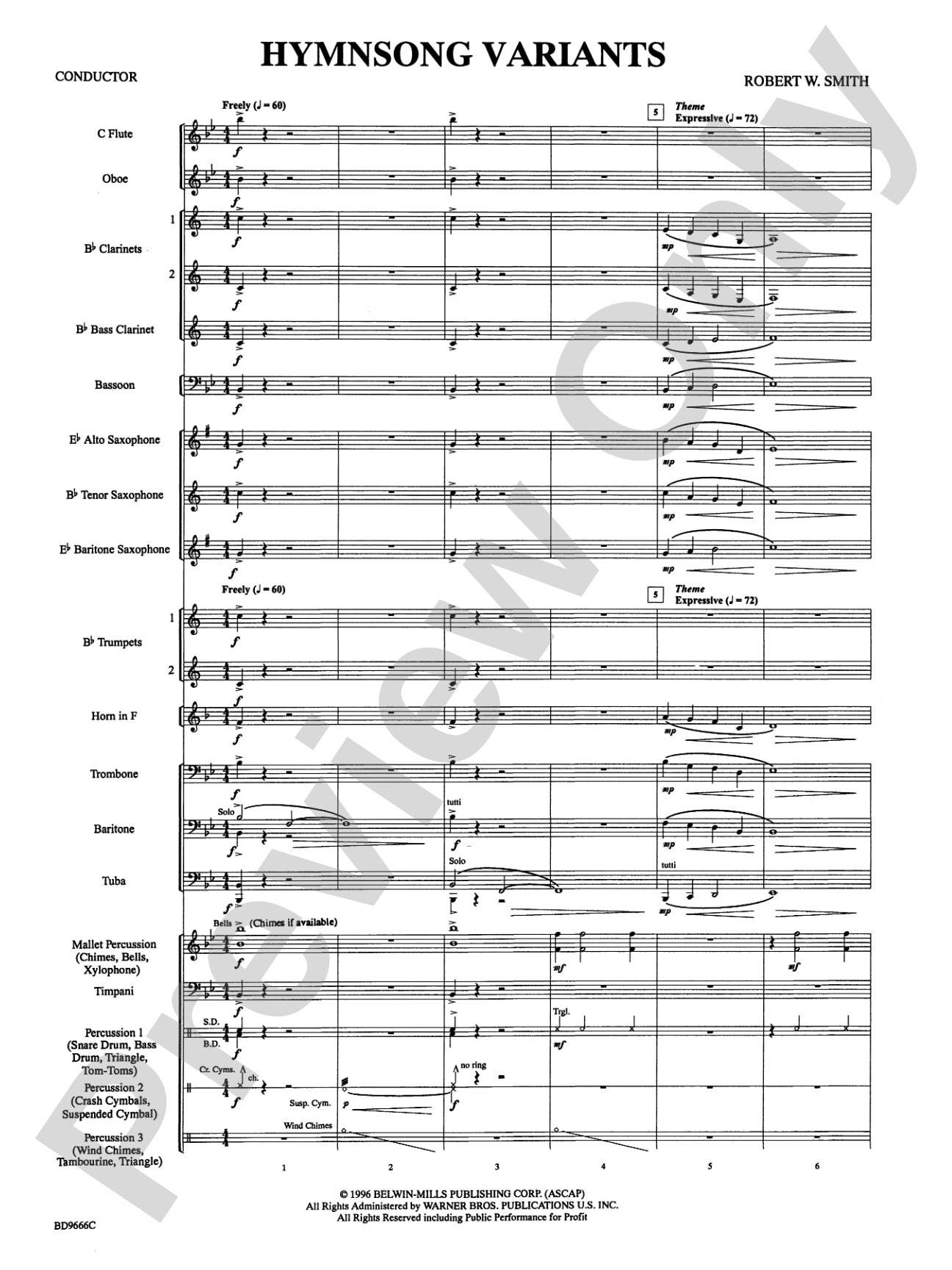 Hymnsong Variants: Concert Band Conductor Score & Parts