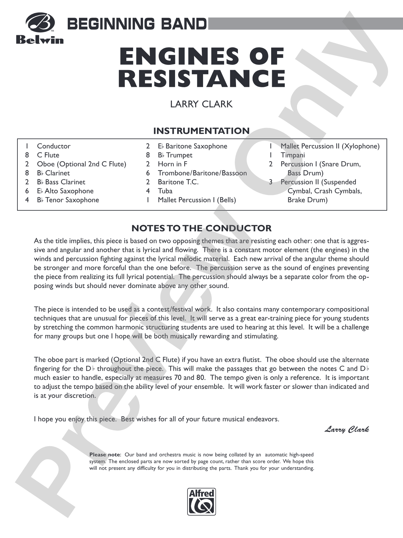 Engines of Resistance: Concert Band Conductor Score & Parts