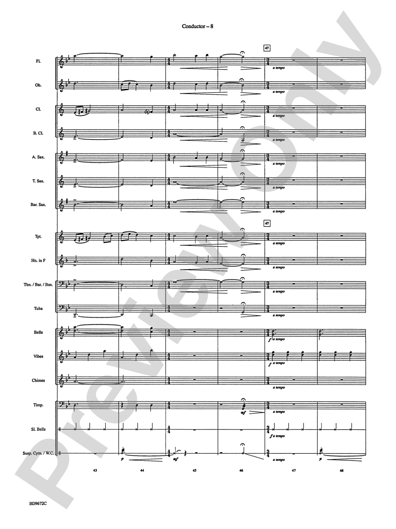 Ukrainian Bell Carol: Concert Band Conductor Score & Parts