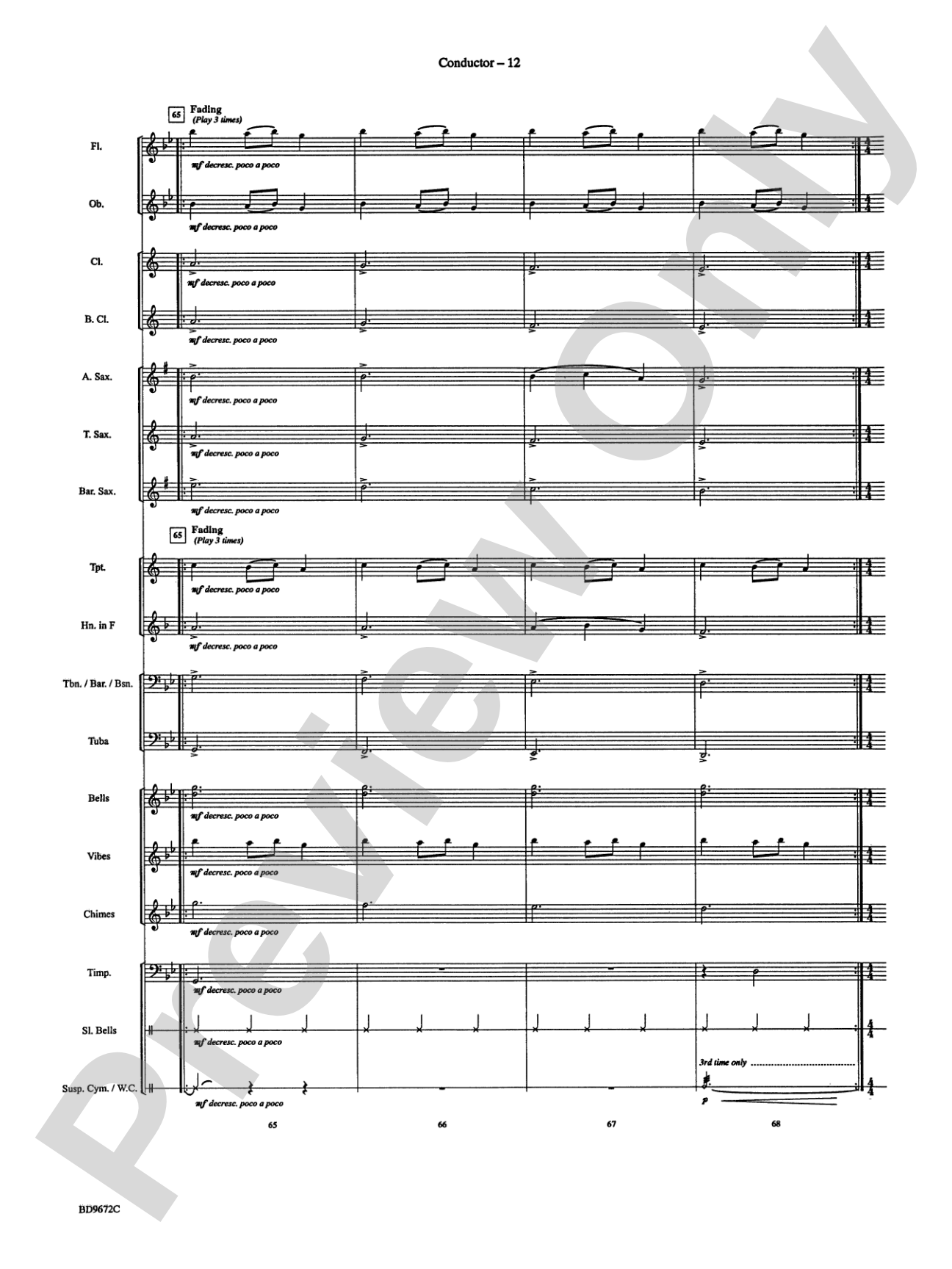 Ukrainian Bell Carol: Concert Band Conductor Score & Parts
