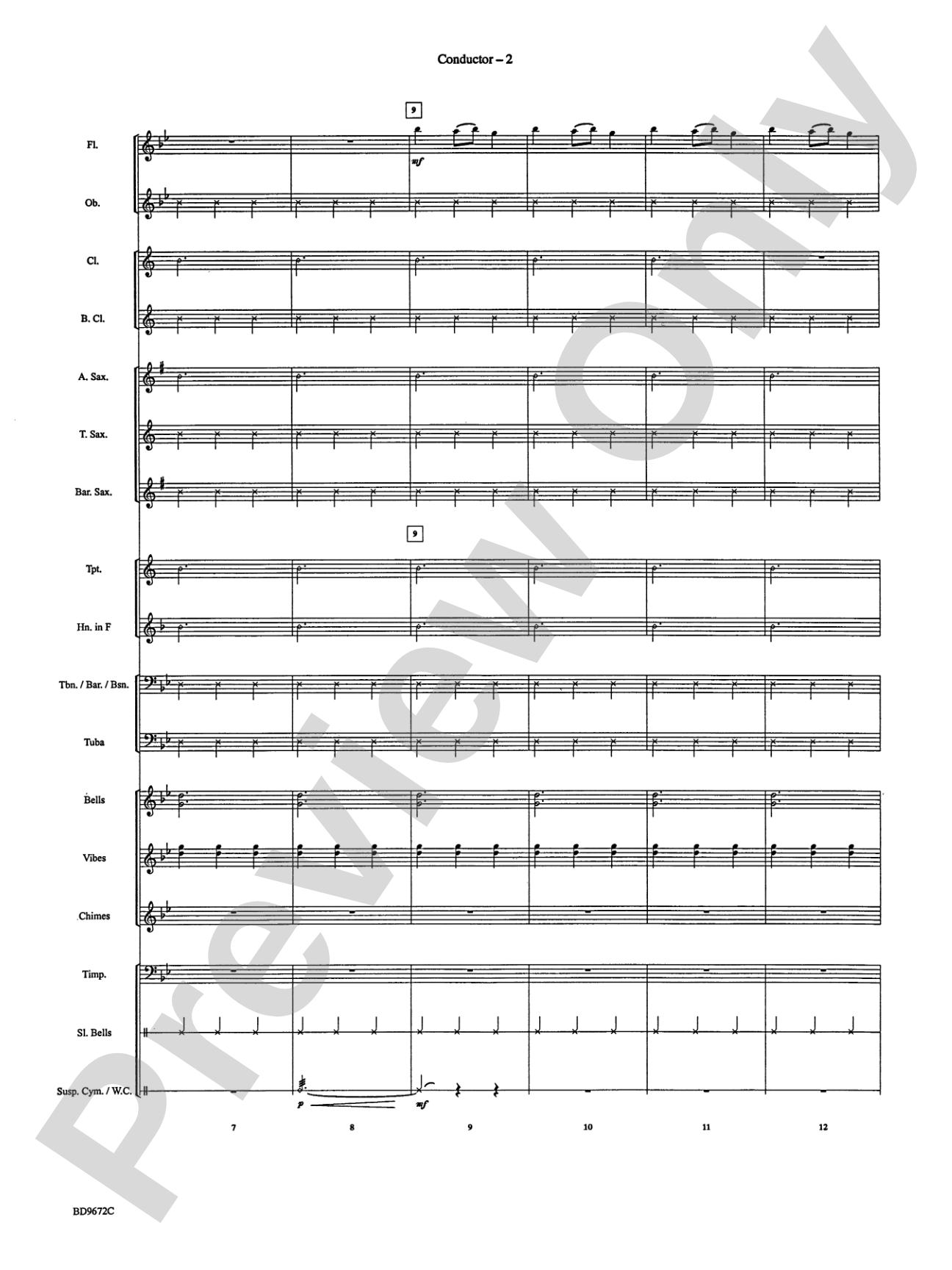 Ukrainian Bell Carol: Concert Band Conductor Score & Parts