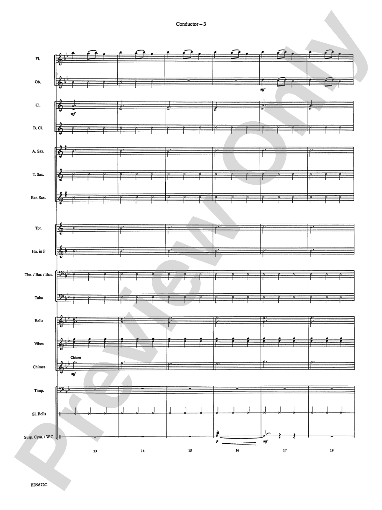 Ukrainian Bell Carol: Concert Band Conductor Score & Parts