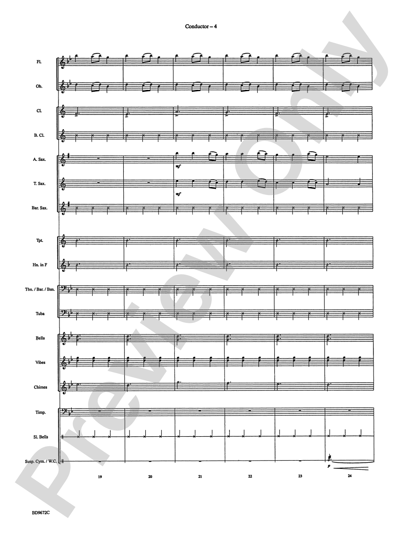 Ukrainian Bell Carol: Concert Band Conductor Score & Parts