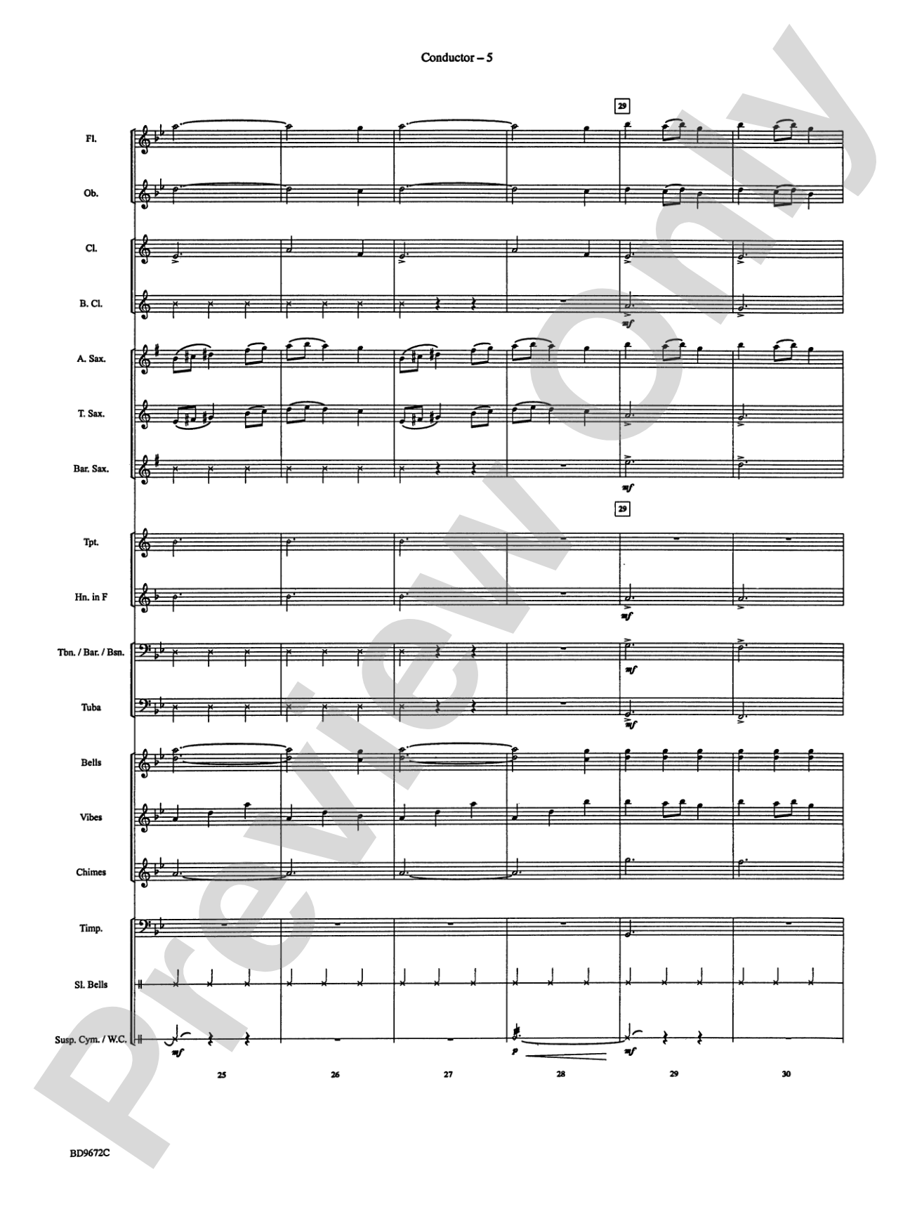 Ukrainian Bell Carol: Concert Band Conductor Score & Parts