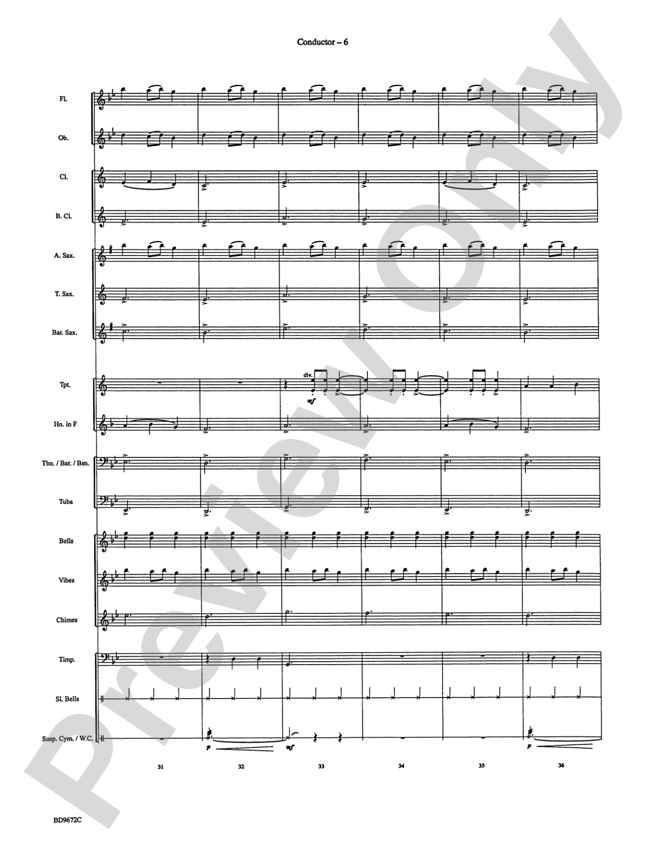 Ukrainian Bell Carol: Concert Band Conductor Score & Parts