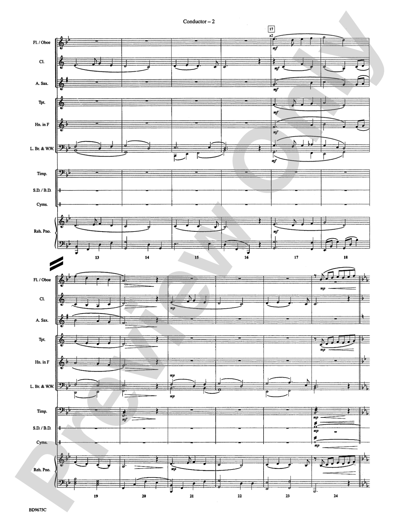 In the Bleak Midwinter: Concert Band Conductor Score & Parts