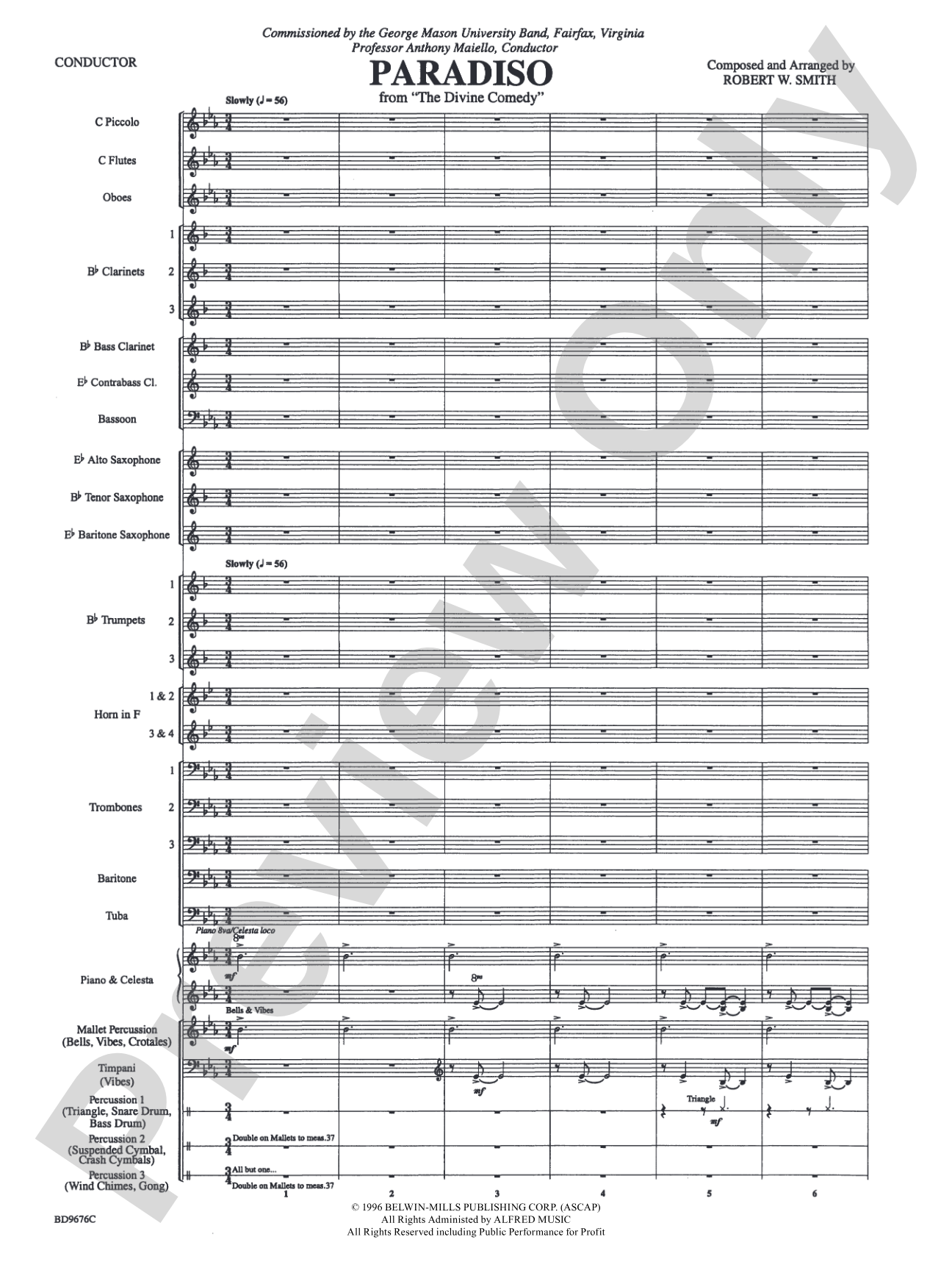 Paradiso: Concert Band Conductor Score & Parts