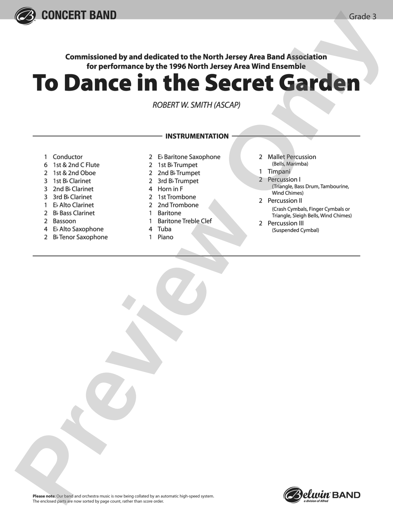 To Dance in the Secret Garden: Concert Band Conductor Score & Parts