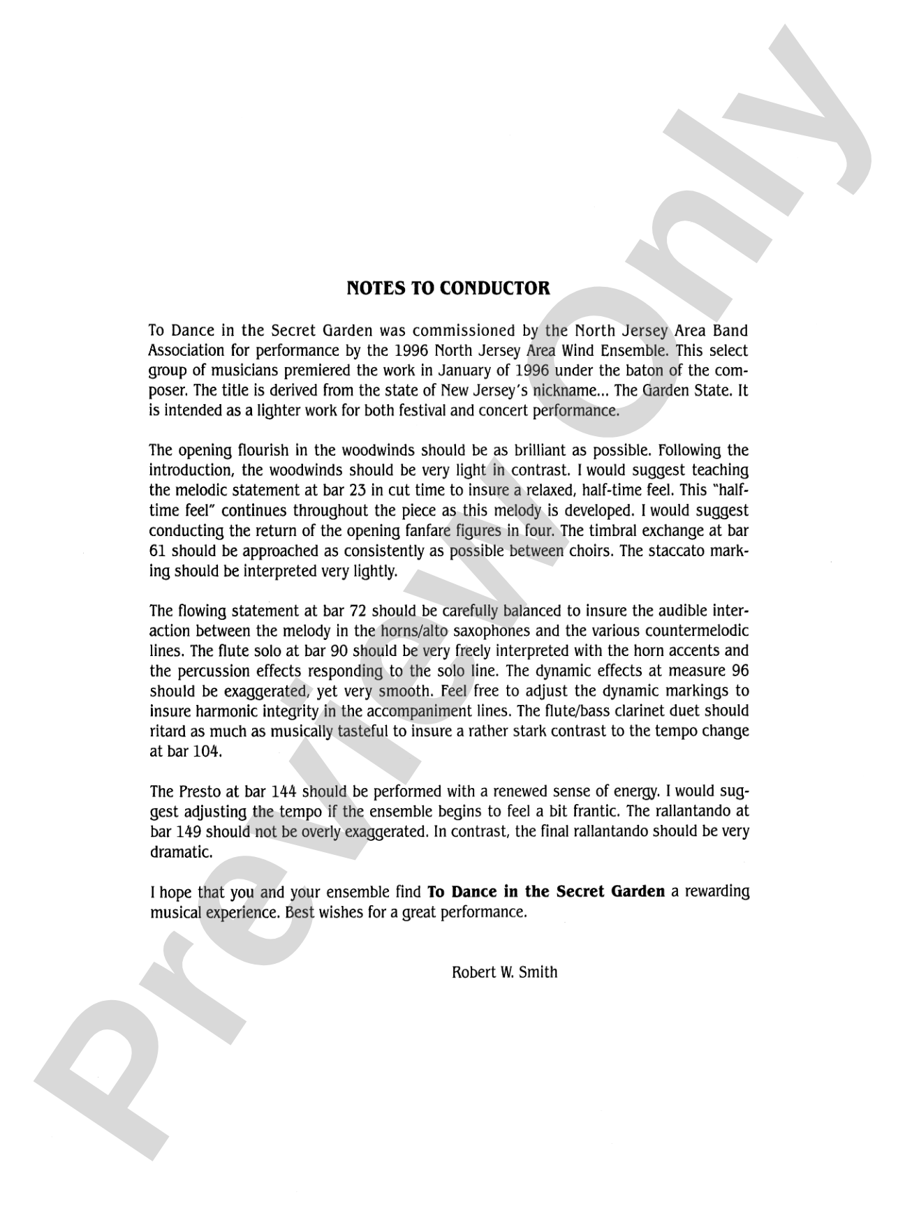 To Dance in the Secret Garden: Concert Band Conductor Score & Parts