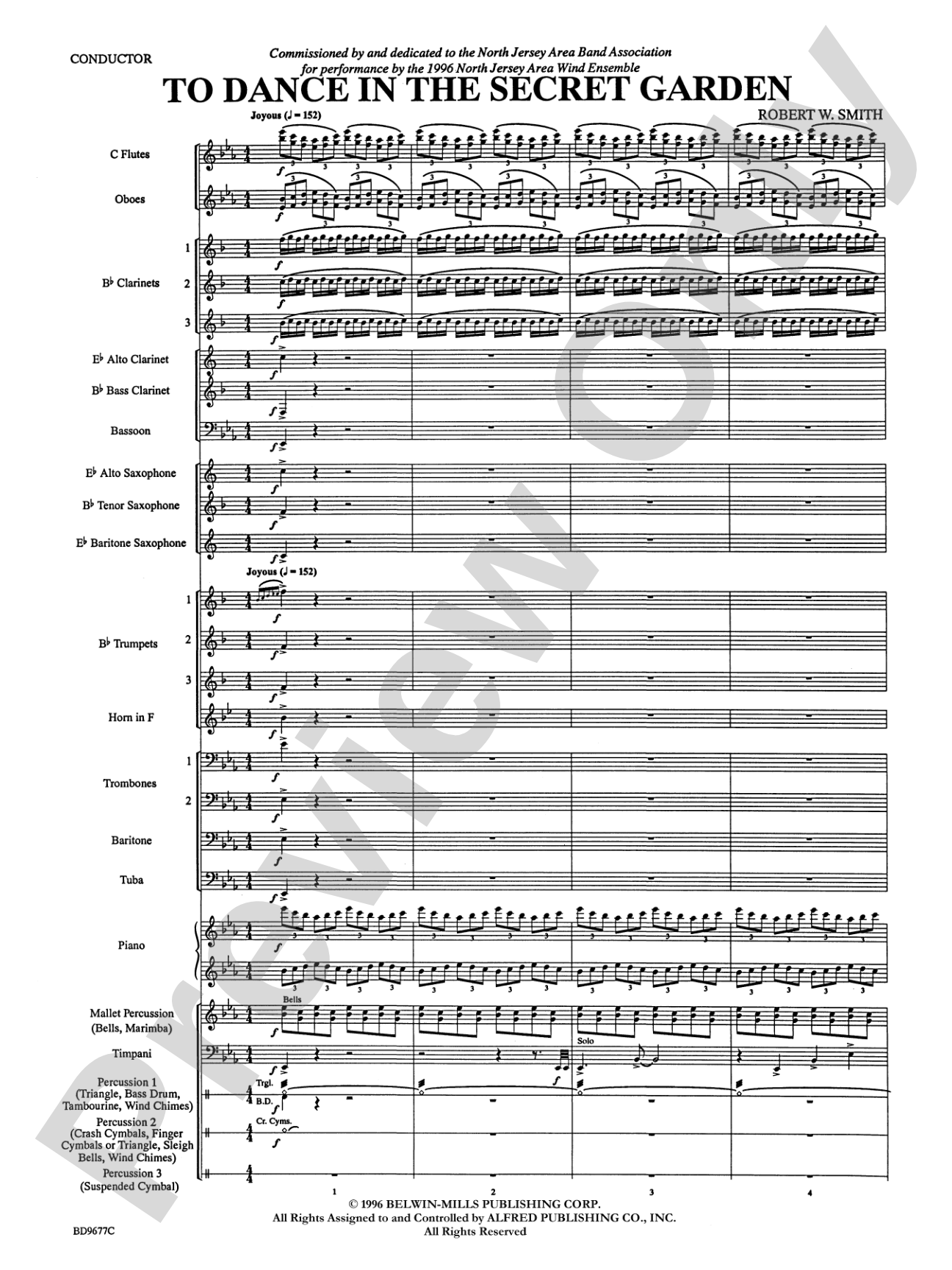 To Dance in the Secret Garden: Concert Band Conductor Score & Parts