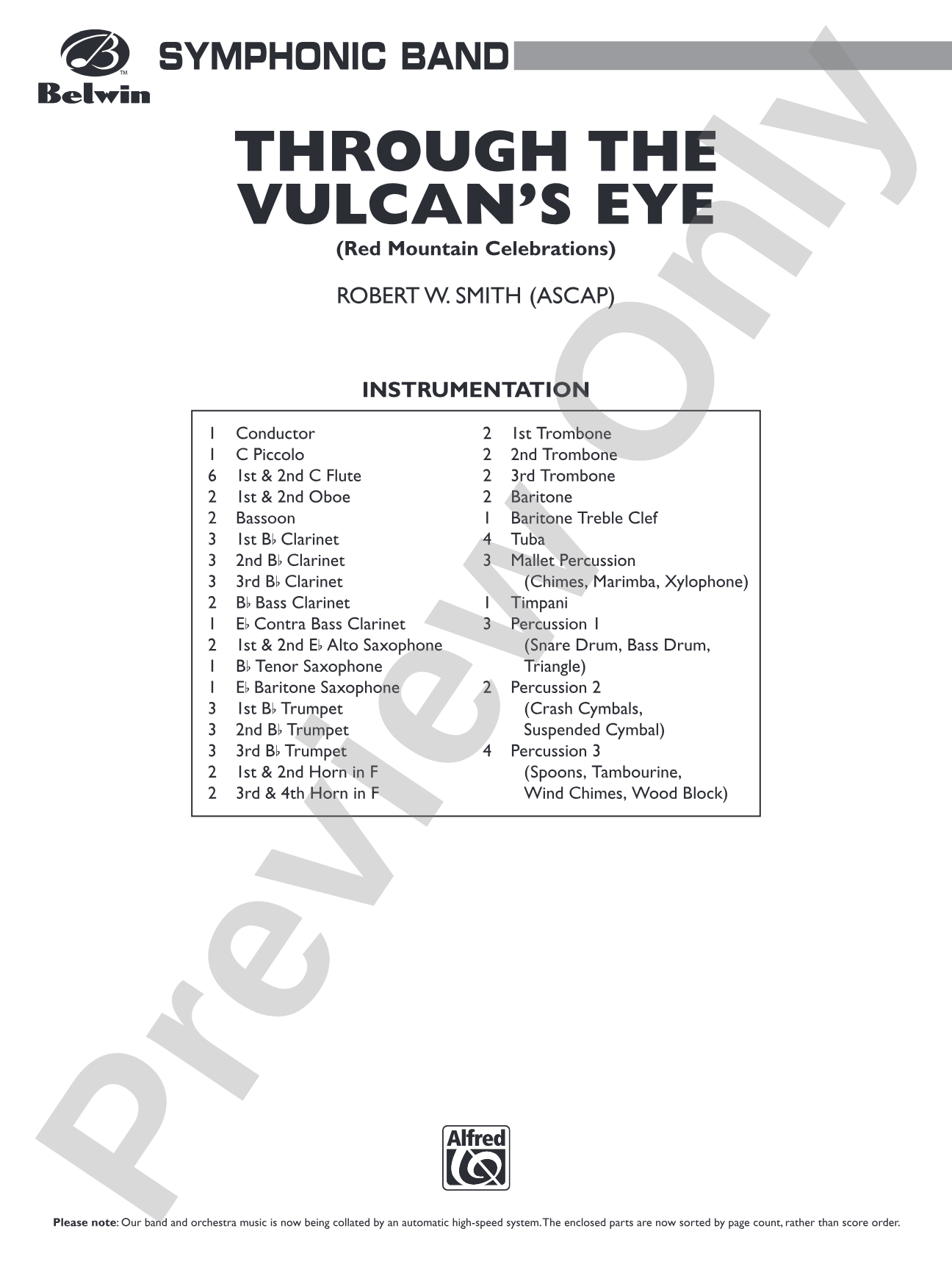 Through the Vulcan's Eye: Concert Band Conductor Score & Parts