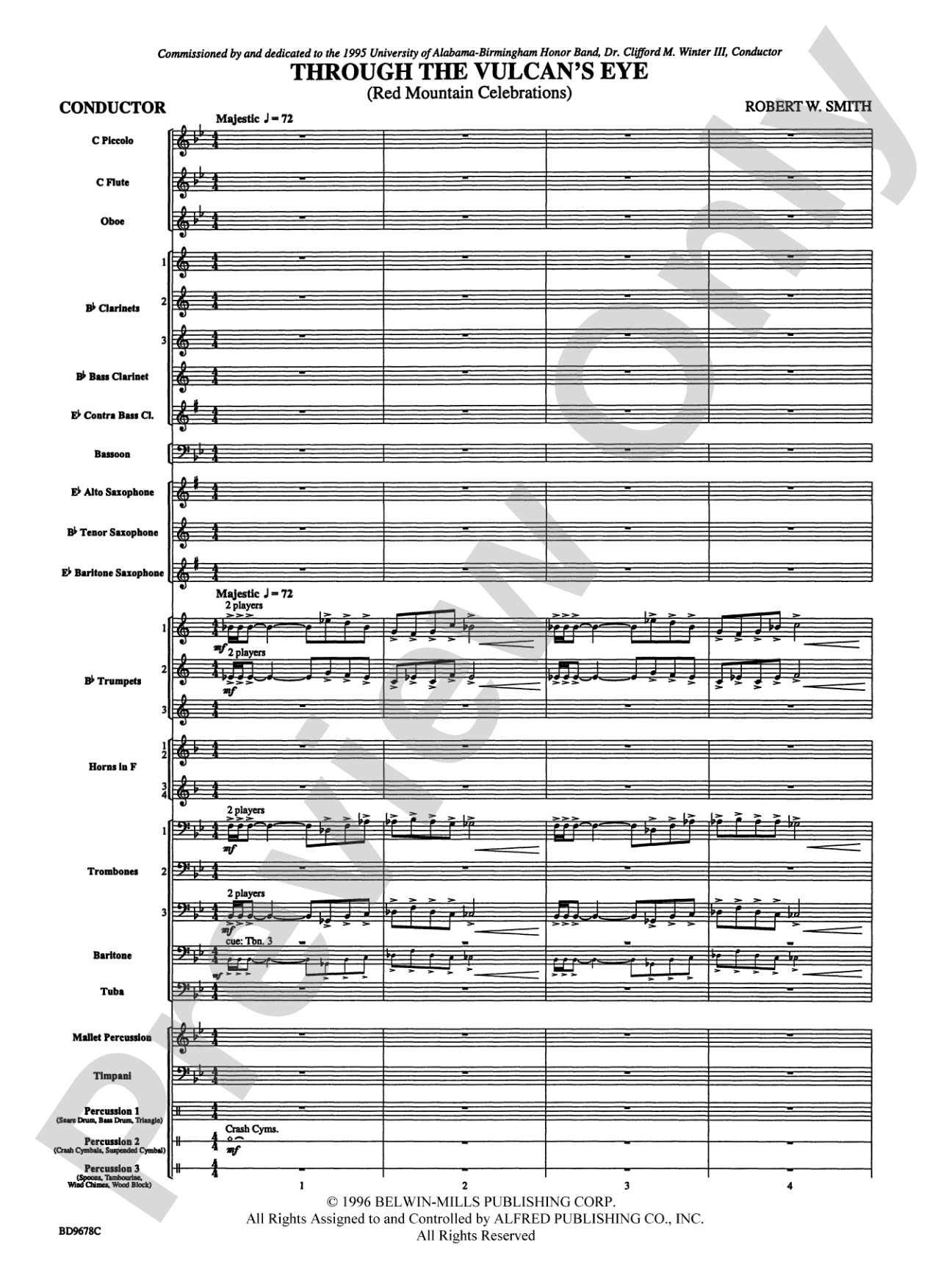 Through the Vulcan's Eye: Concert Band Conductor Score & Parts