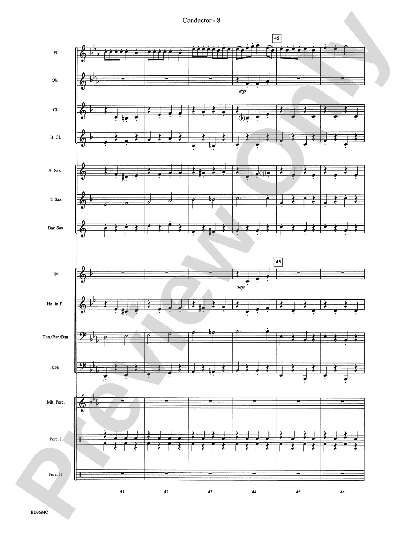 Dance of the Reed Flutes: Concert Band Conductor Score & Parts