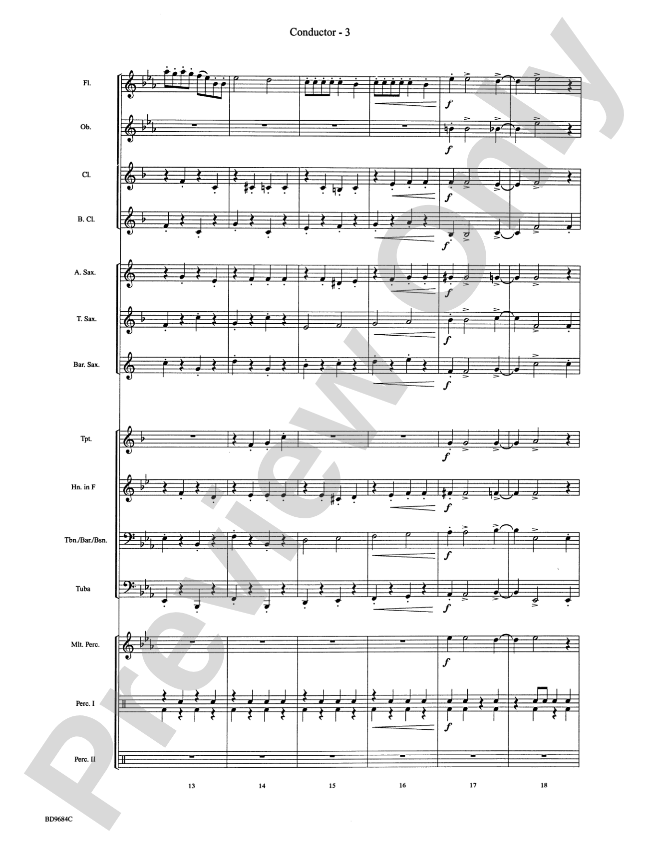 Dance of the Reed Flutes: Concert Band Conductor Score & Parts