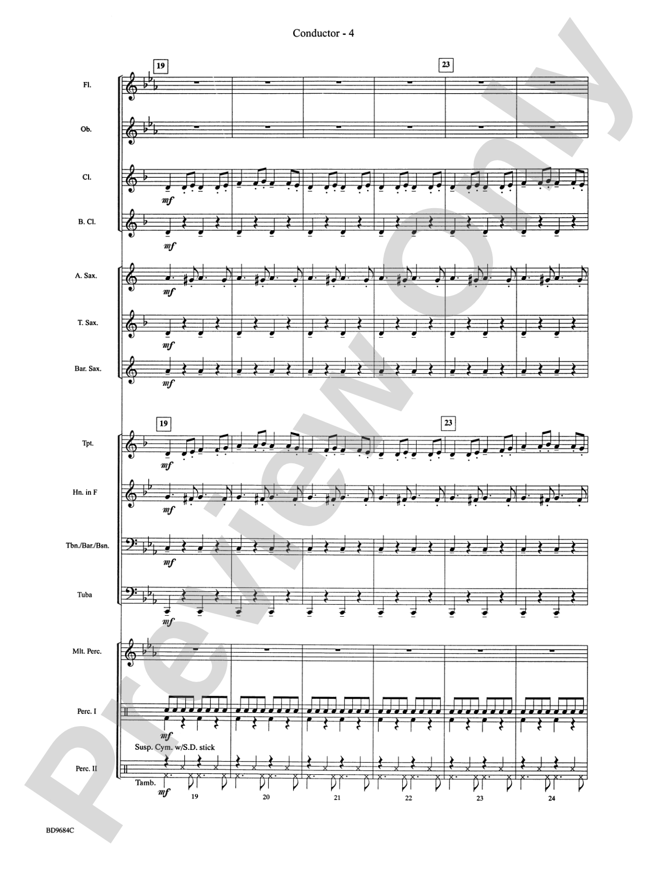 Dance of the Reed Flutes: Concert Band Conductor Score & Parts