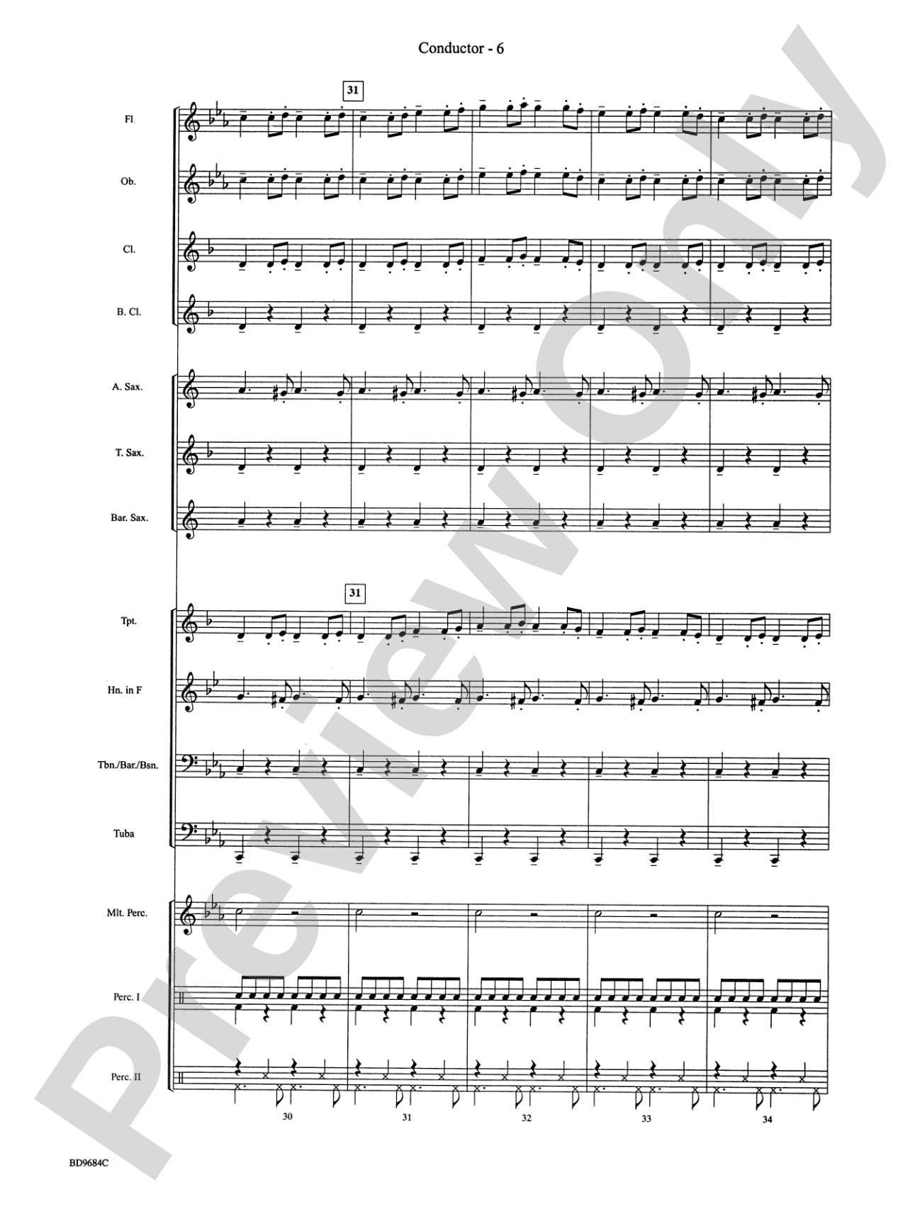 Dance of the Reed Flutes: Concert Band Conductor Score & Parts