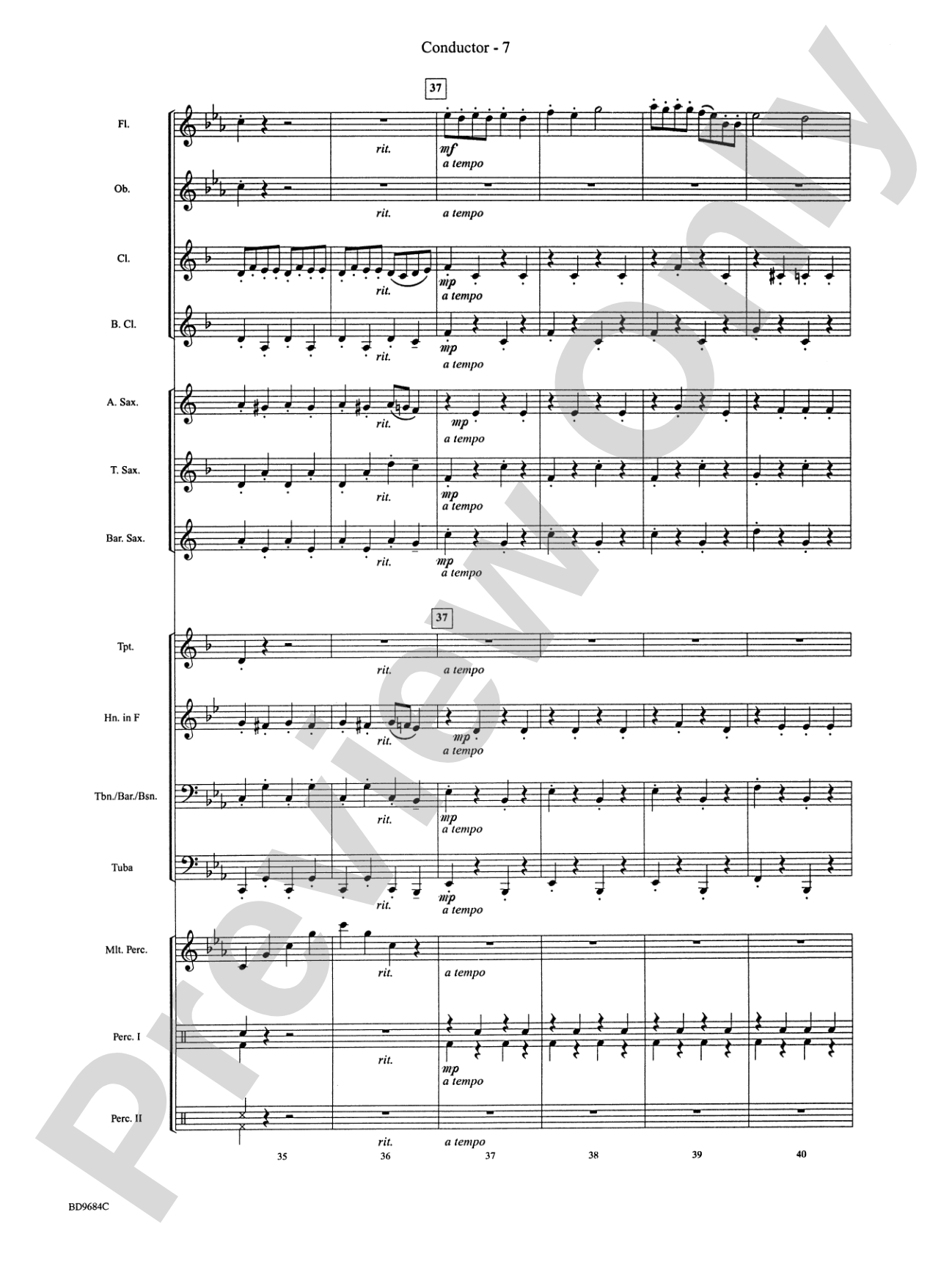Dance of the Reed Flutes: Concert Band Conductor Score & Parts