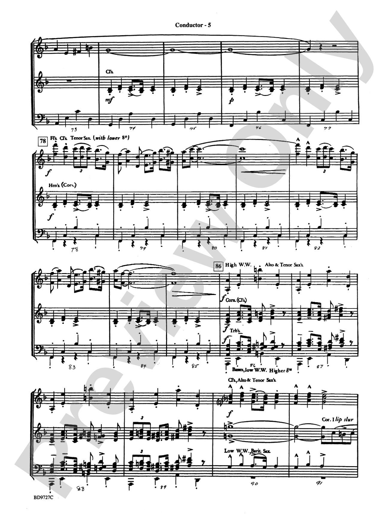 Pavanne (from Symphonette No. 2): Concert Band Conductor Score & Parts
