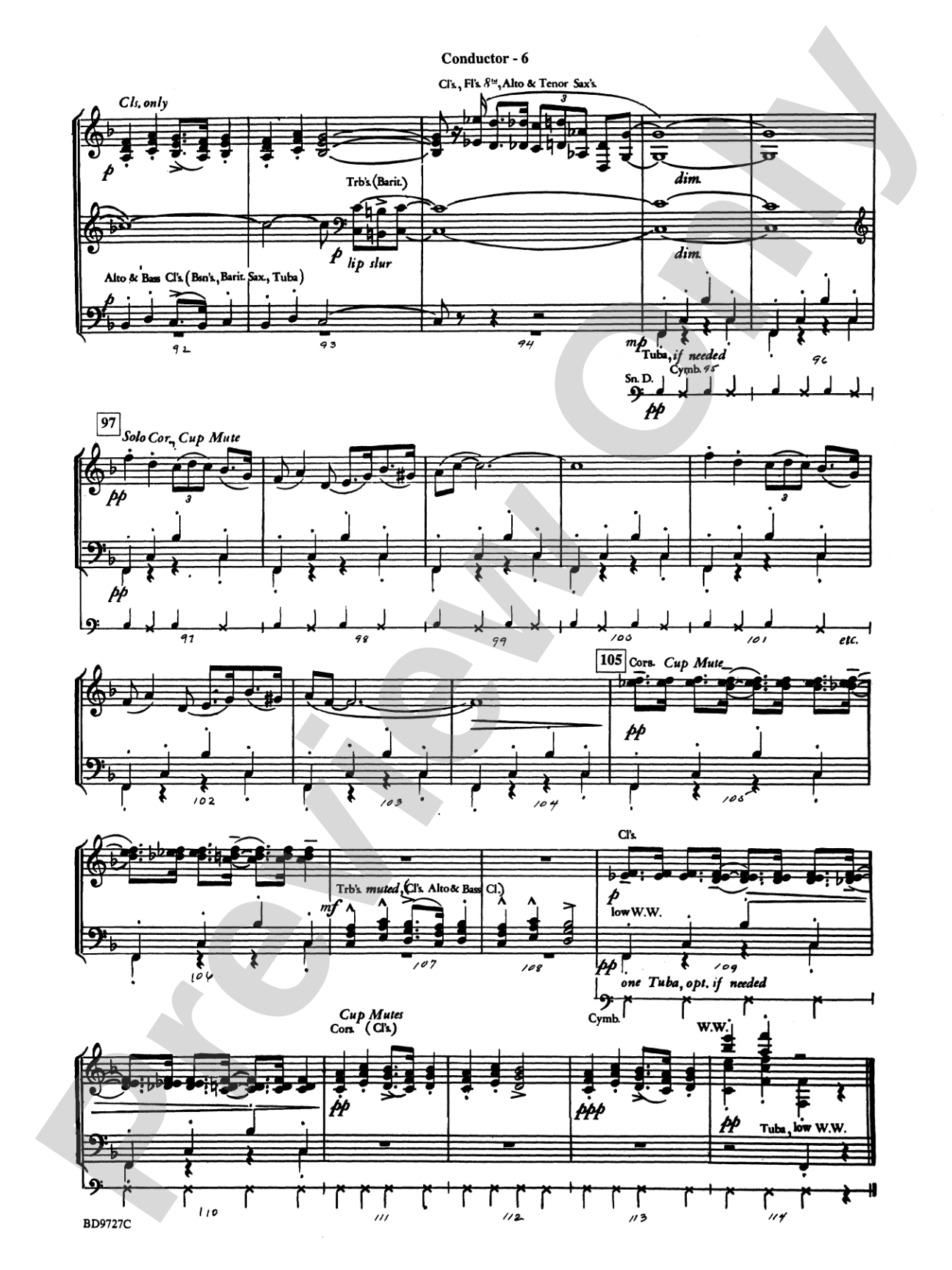 Pavanne (from Symphonette No. 2): Concert Band Conductor Score & Parts
