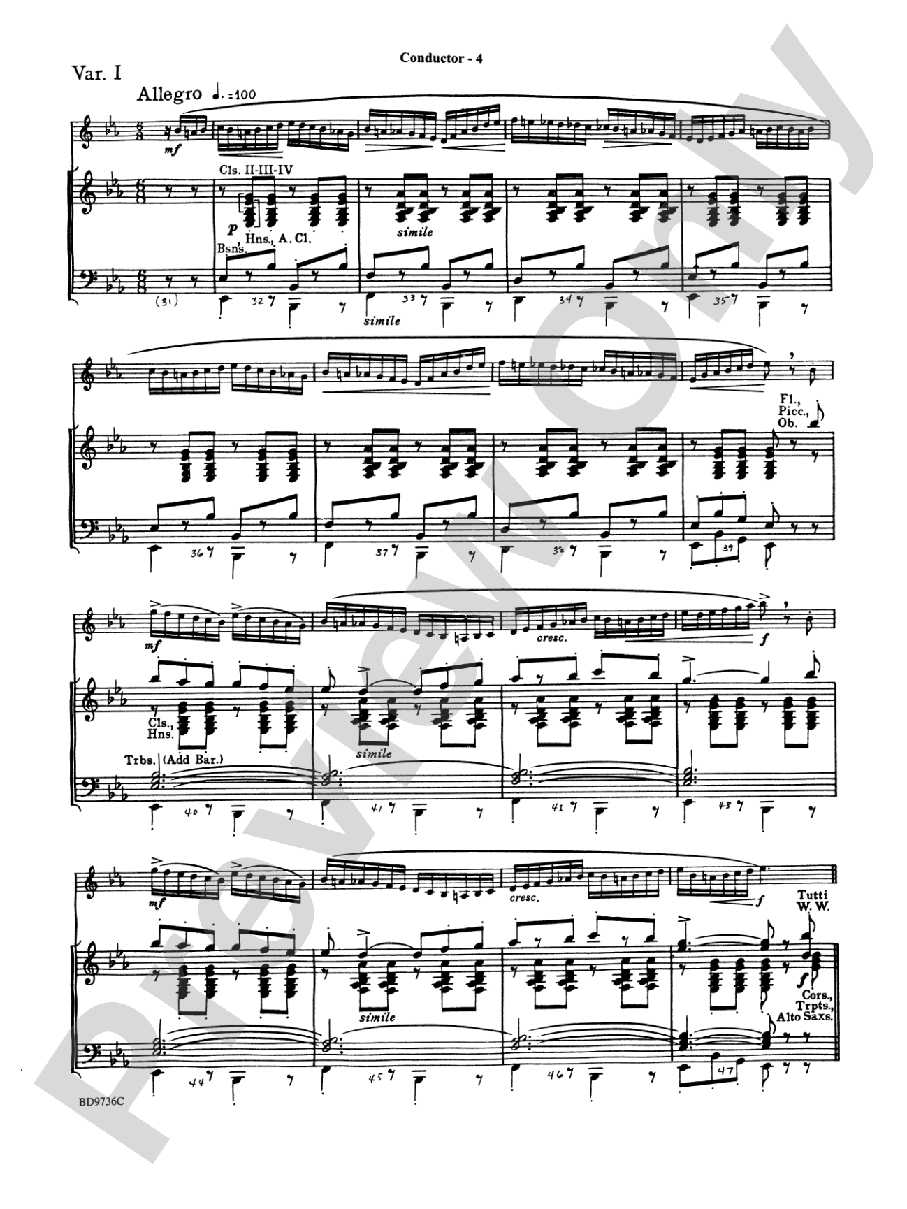 Carnival of Venice (Cornet (Trumpet) Solo with Band Accompaniment): Score