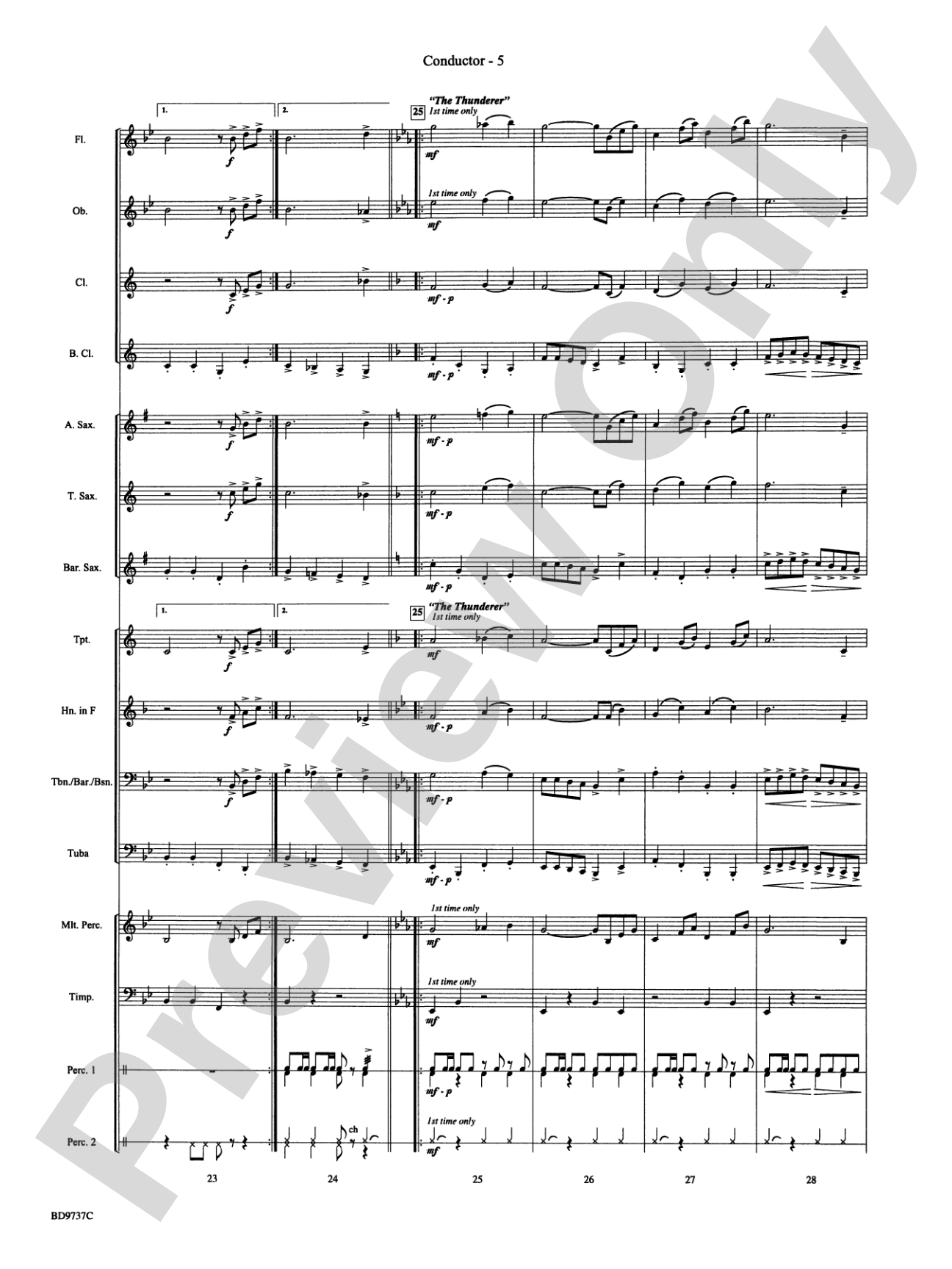 Sousa - The March King: Concert Band Conductor Score & Parts