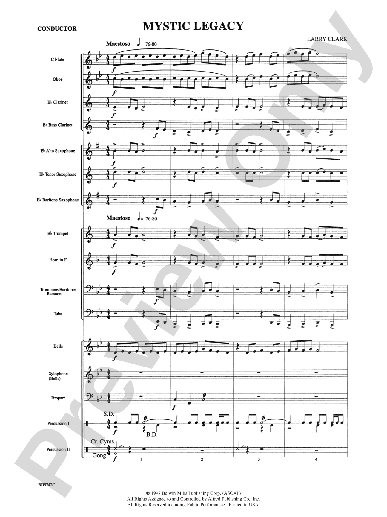 Mystic Legacy: Concert Band Conductor Score & Parts
