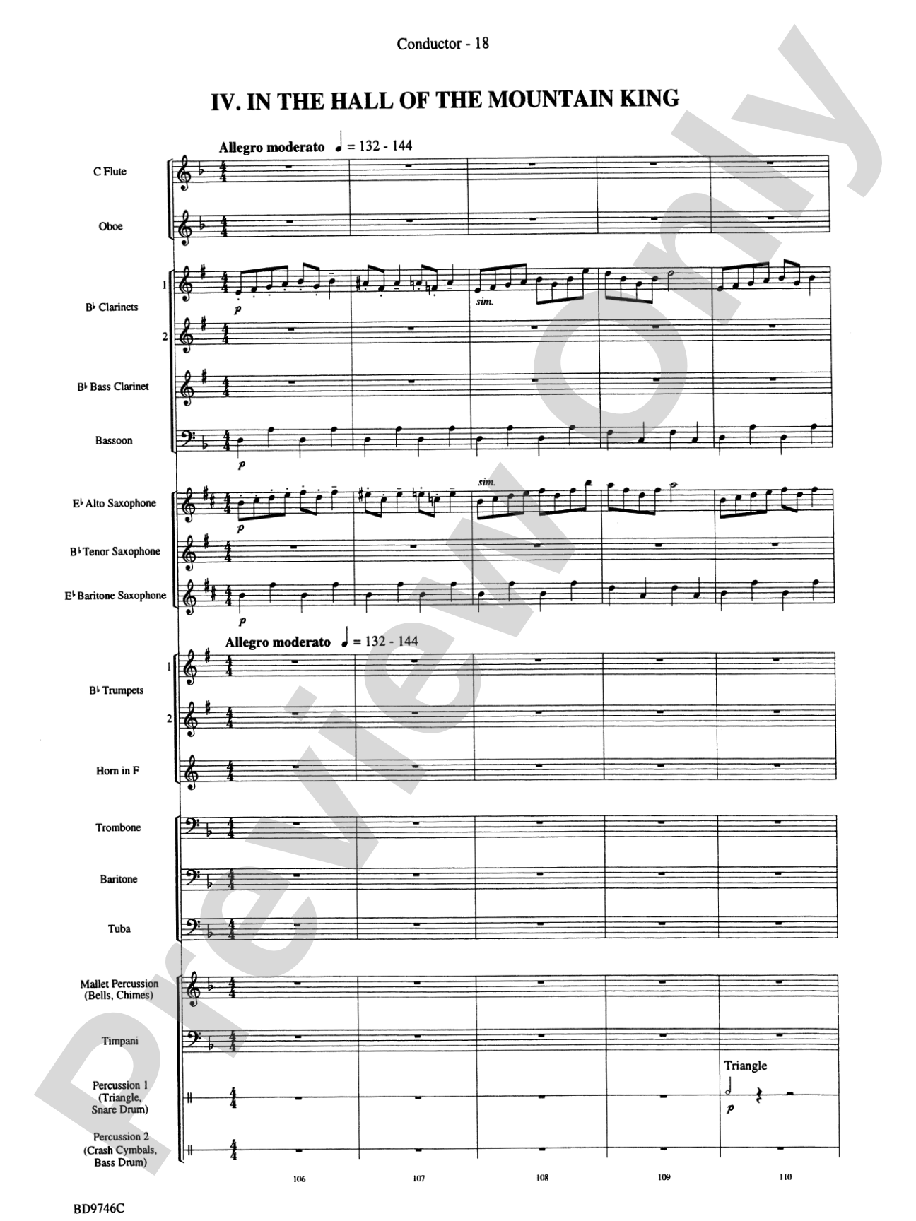 Peer Gynt Suite: Concert Band Conductor Score & Parts