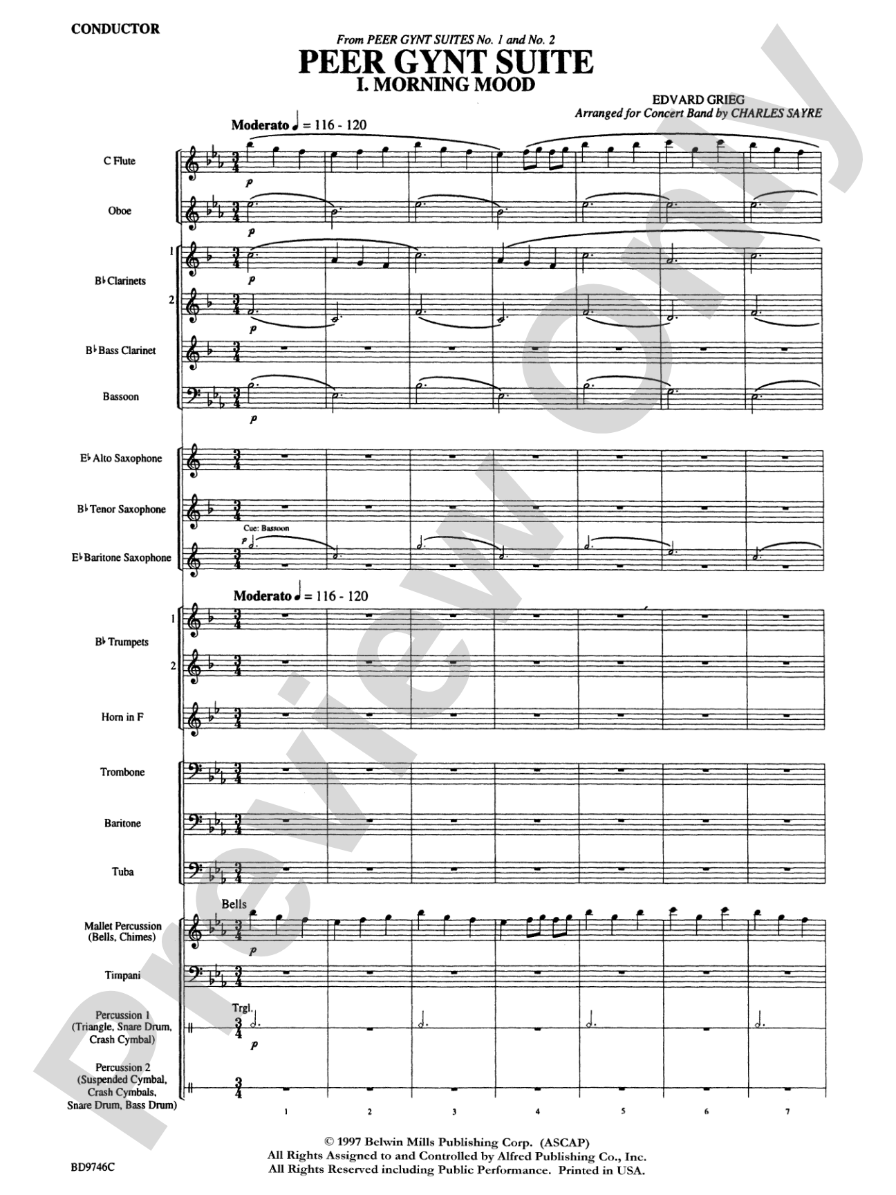 Peer Gynt Suite: Concert Band Conductor Score & Parts