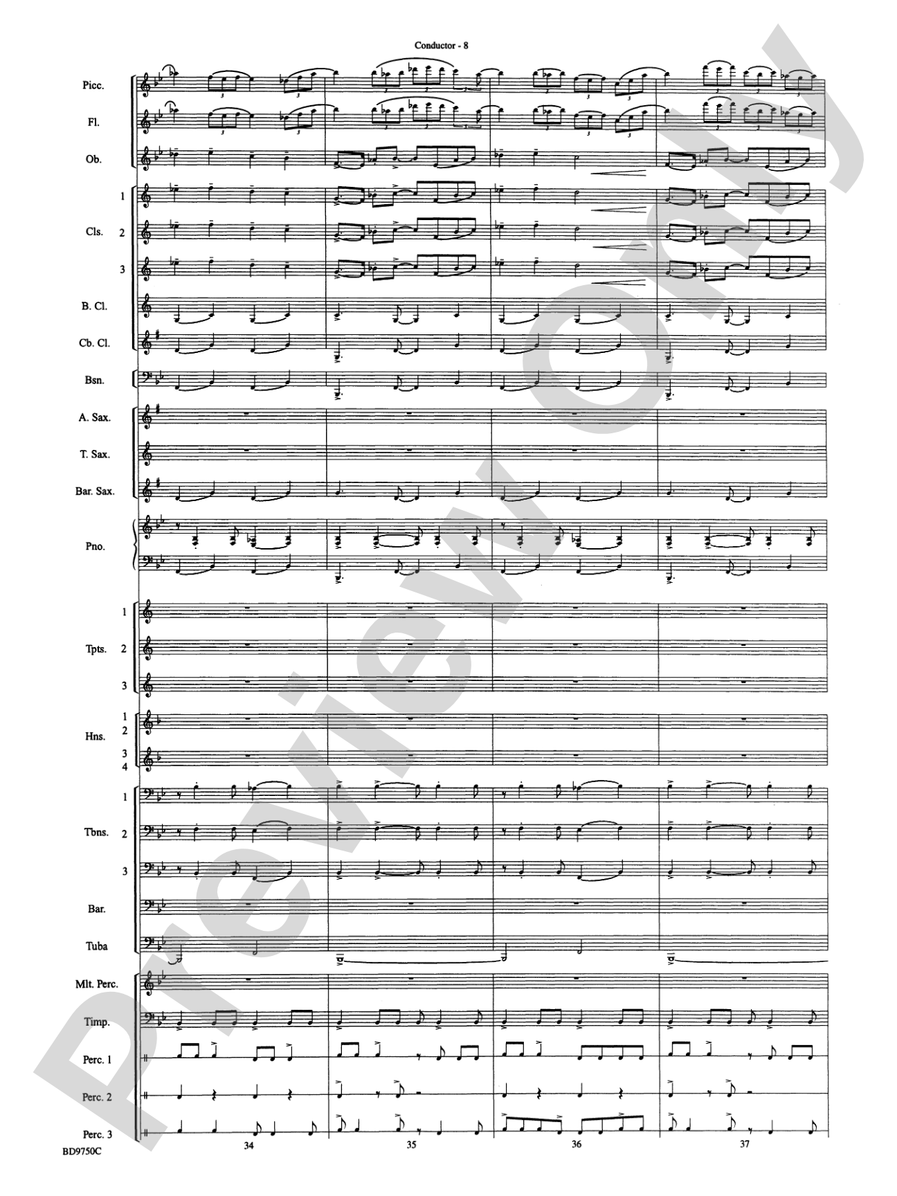 Songs of Sailor and Sea: Concert Band Conductor Score & Parts