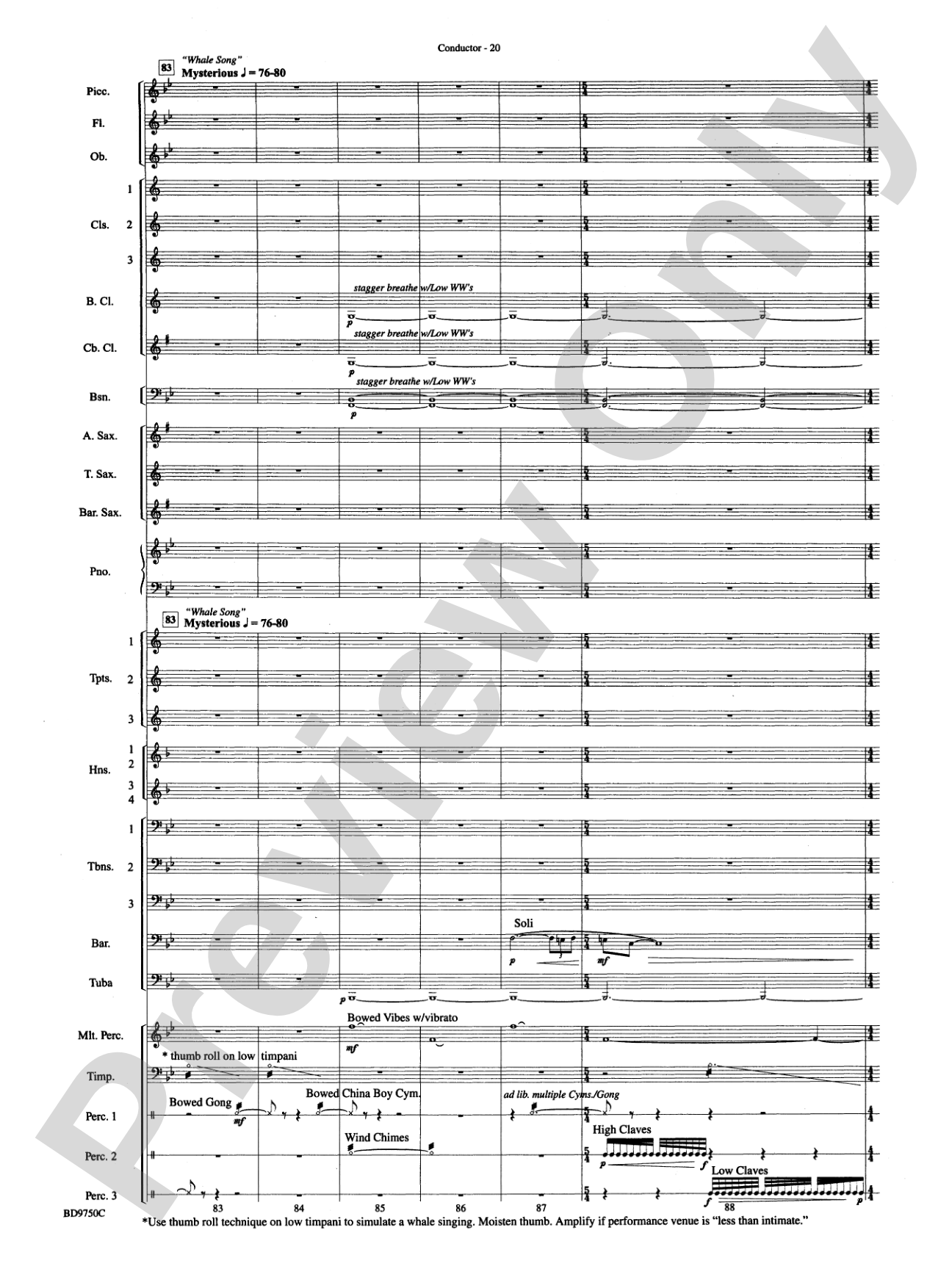 Songs of Sailor and Sea: Concert Band Conductor Score & Parts