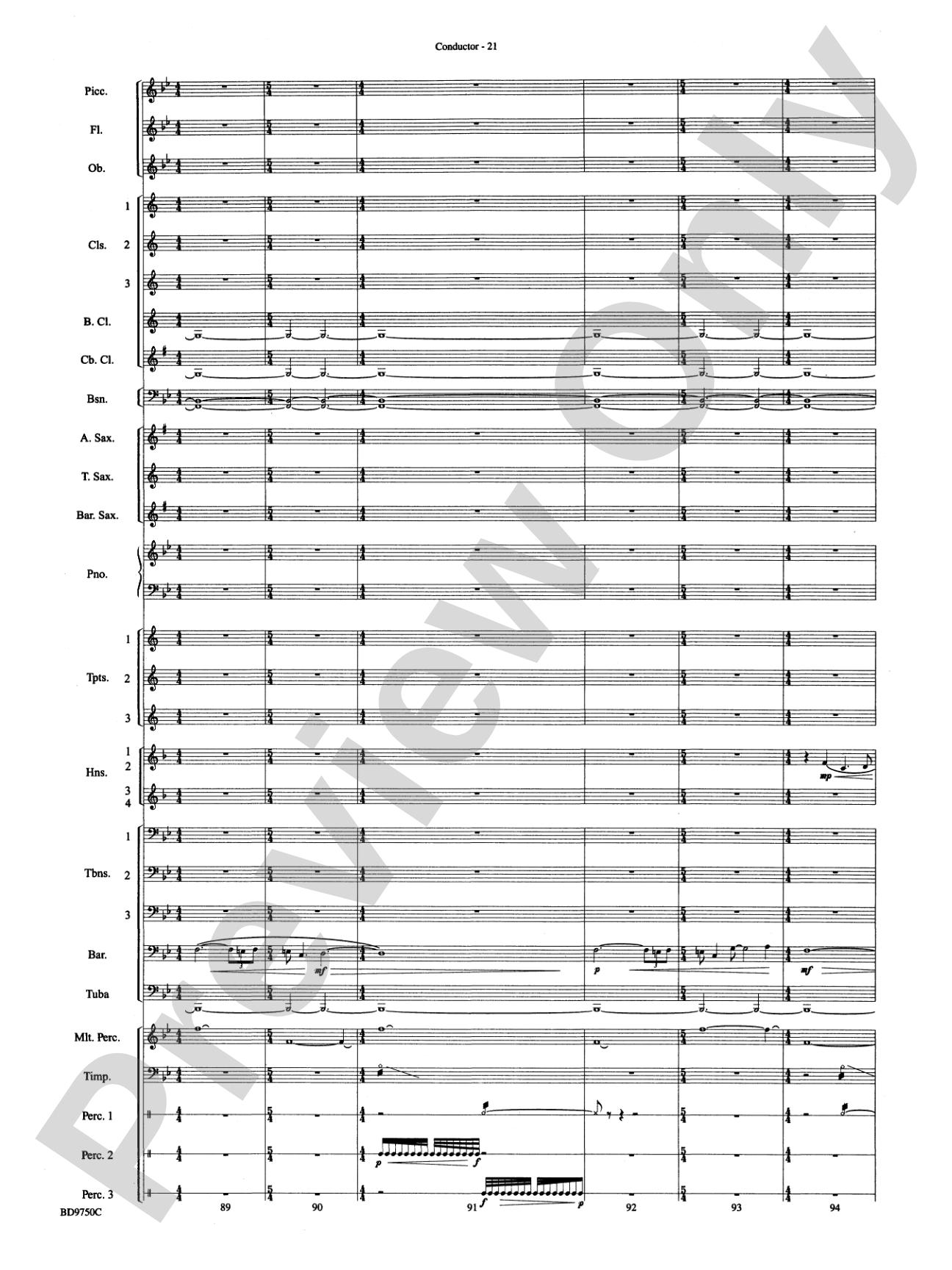 Songs of Sailor and Sea: Concert Band Conductor Score & Parts