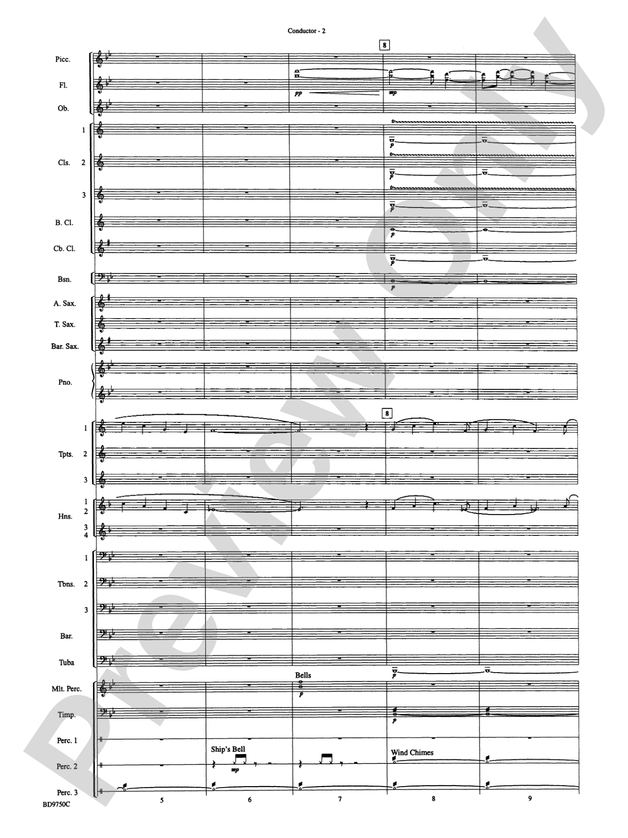 Songs of Sailor and Sea: Concert Band Conductor Score & Parts