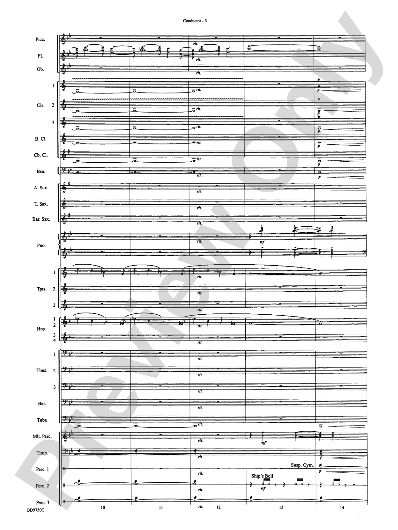 Songs of Sailor and Sea: Concert Band Conductor Score & Parts