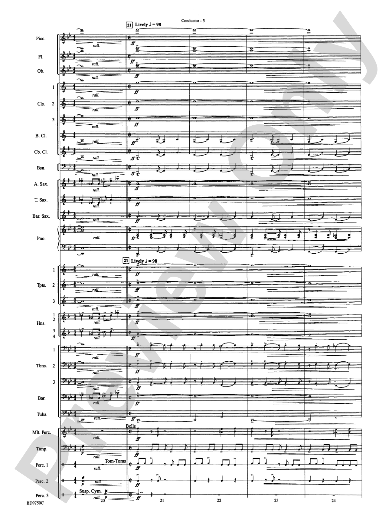 Songs of Sailor and Sea: Concert Band Conductor Score & Parts