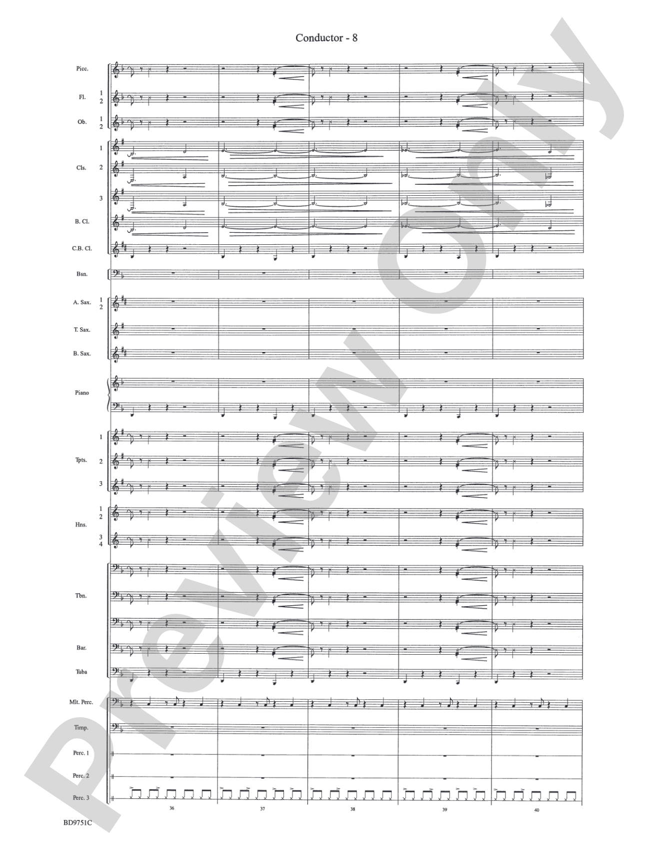 Purgatorio (from The Divine Comedy): Concert Band Conductor Score & Parts