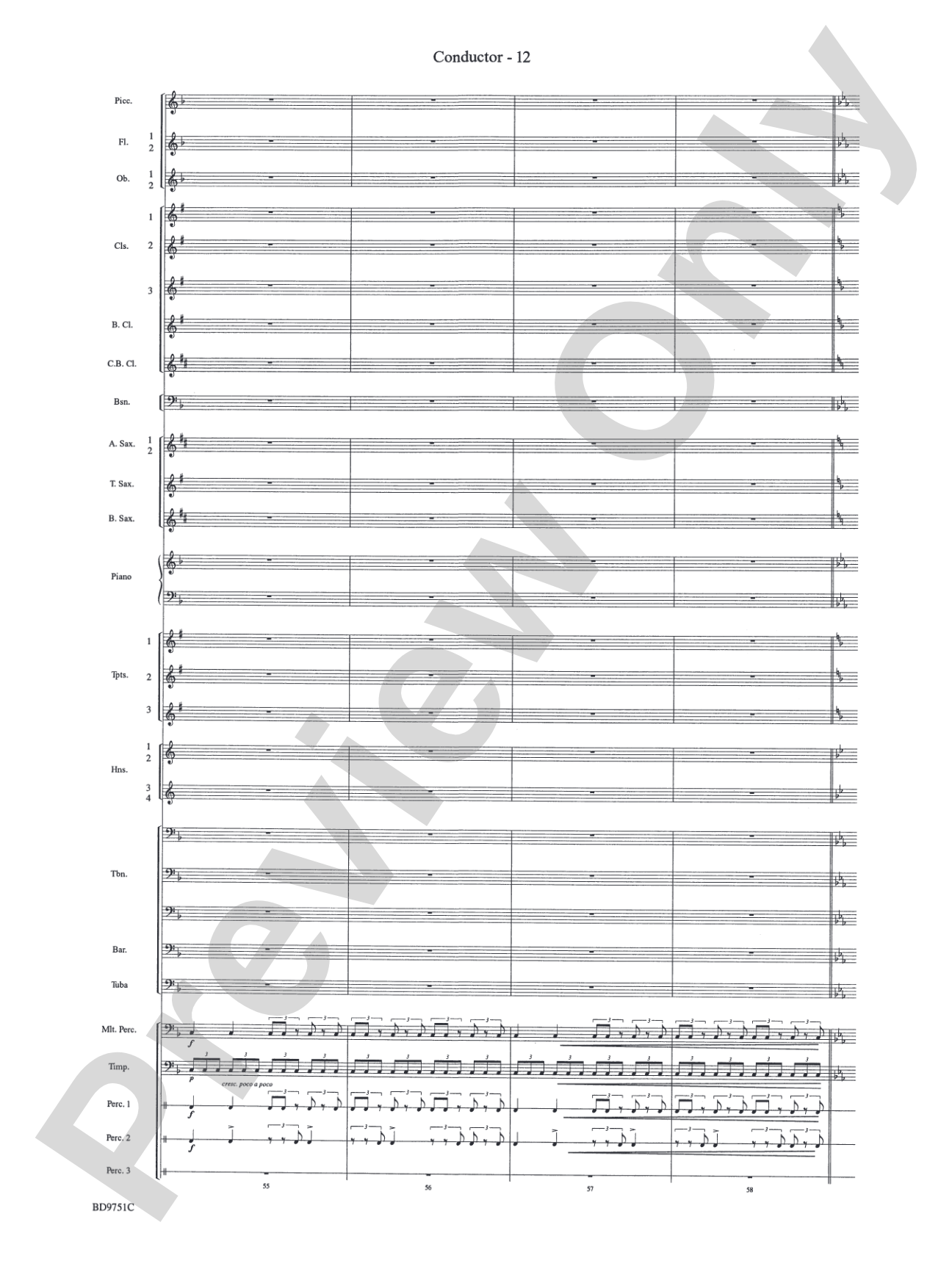 Purgatorio (from The Divine Comedy): Concert Band Conductor Score & Parts