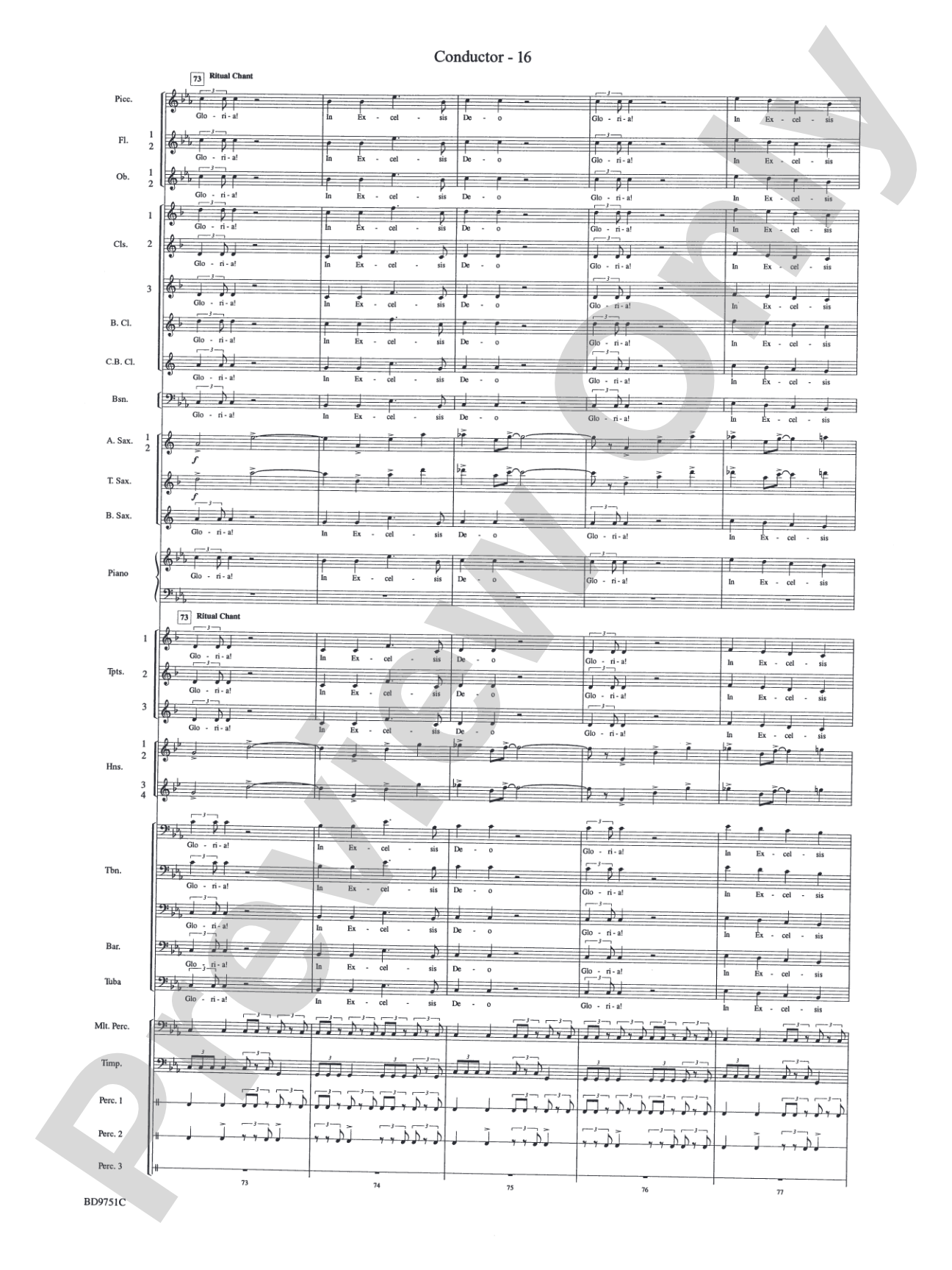 Purgatorio (from The Divine Comedy): Concert Band Conductor Score & Parts