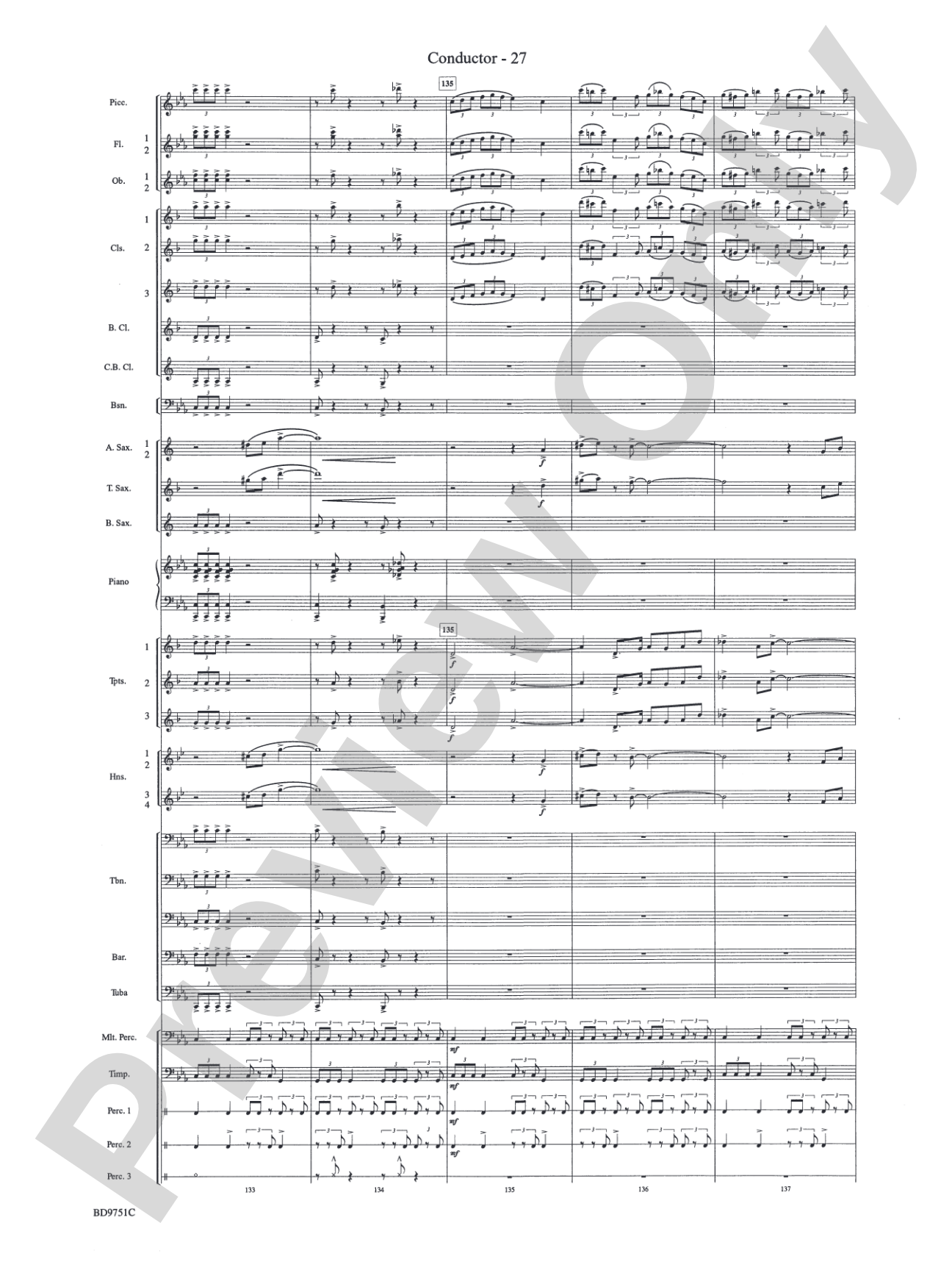 Purgatorio (from The Divine Comedy): Concert Band Conductor Score & Parts