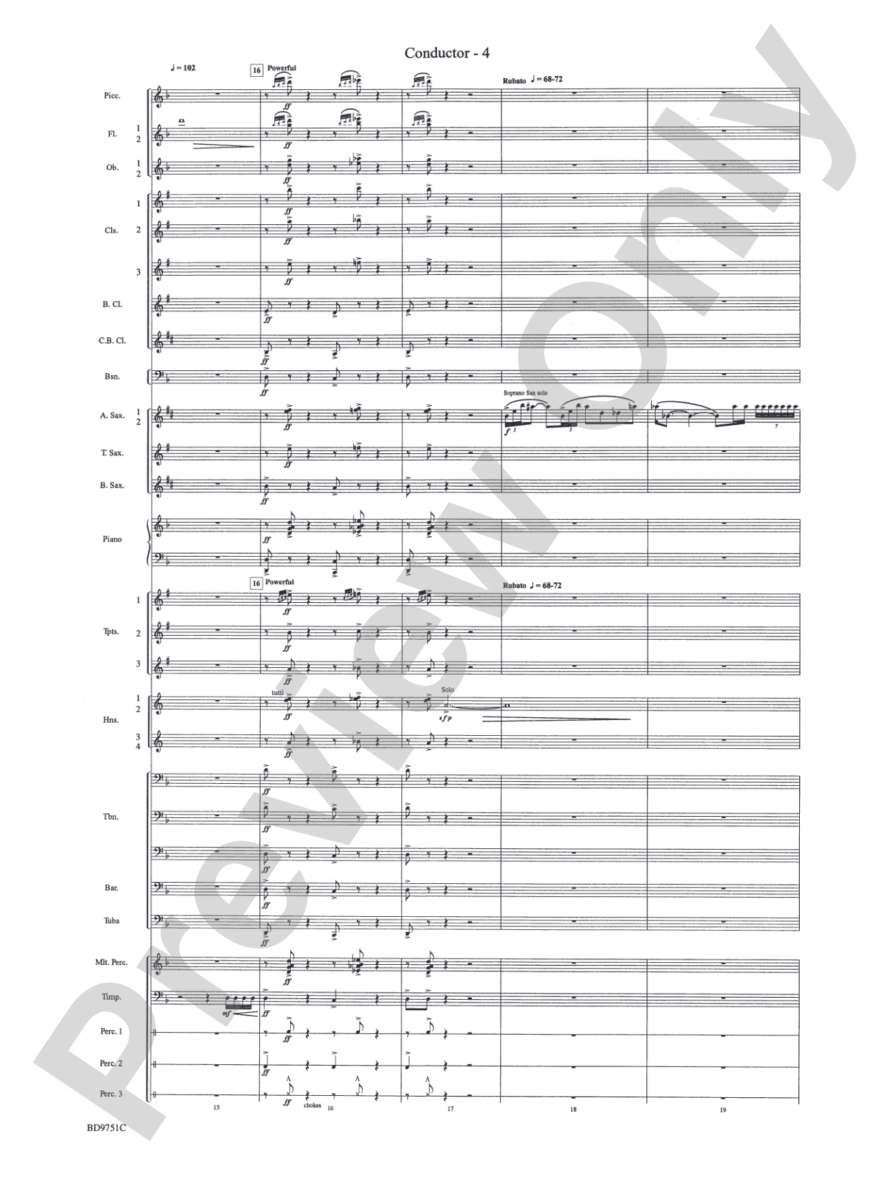 Purgatorio (from The Divine Comedy): Concert Band Conductor Score & Parts