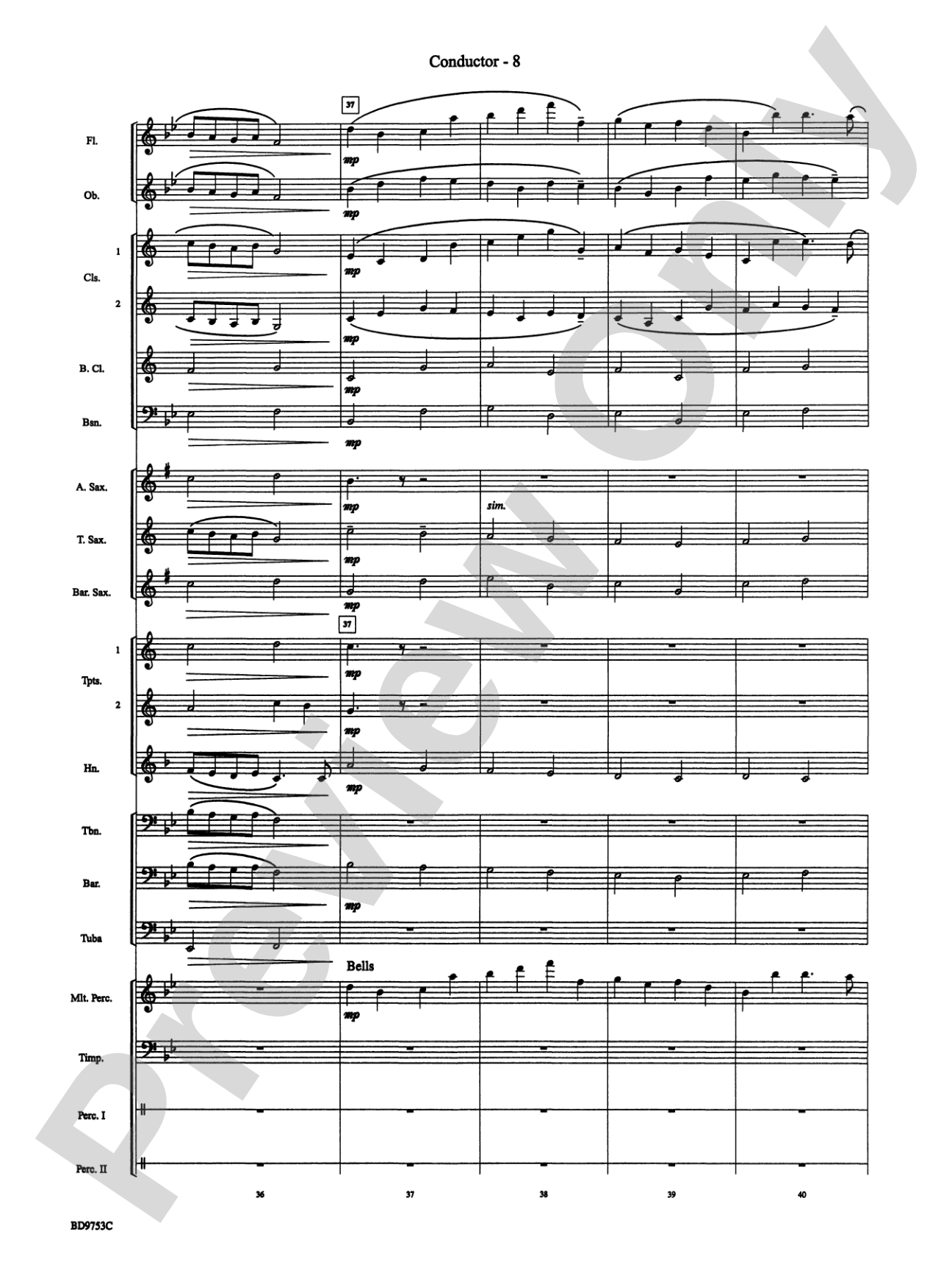 Pachelbel Canon: Concert Band Conductor Score & Parts