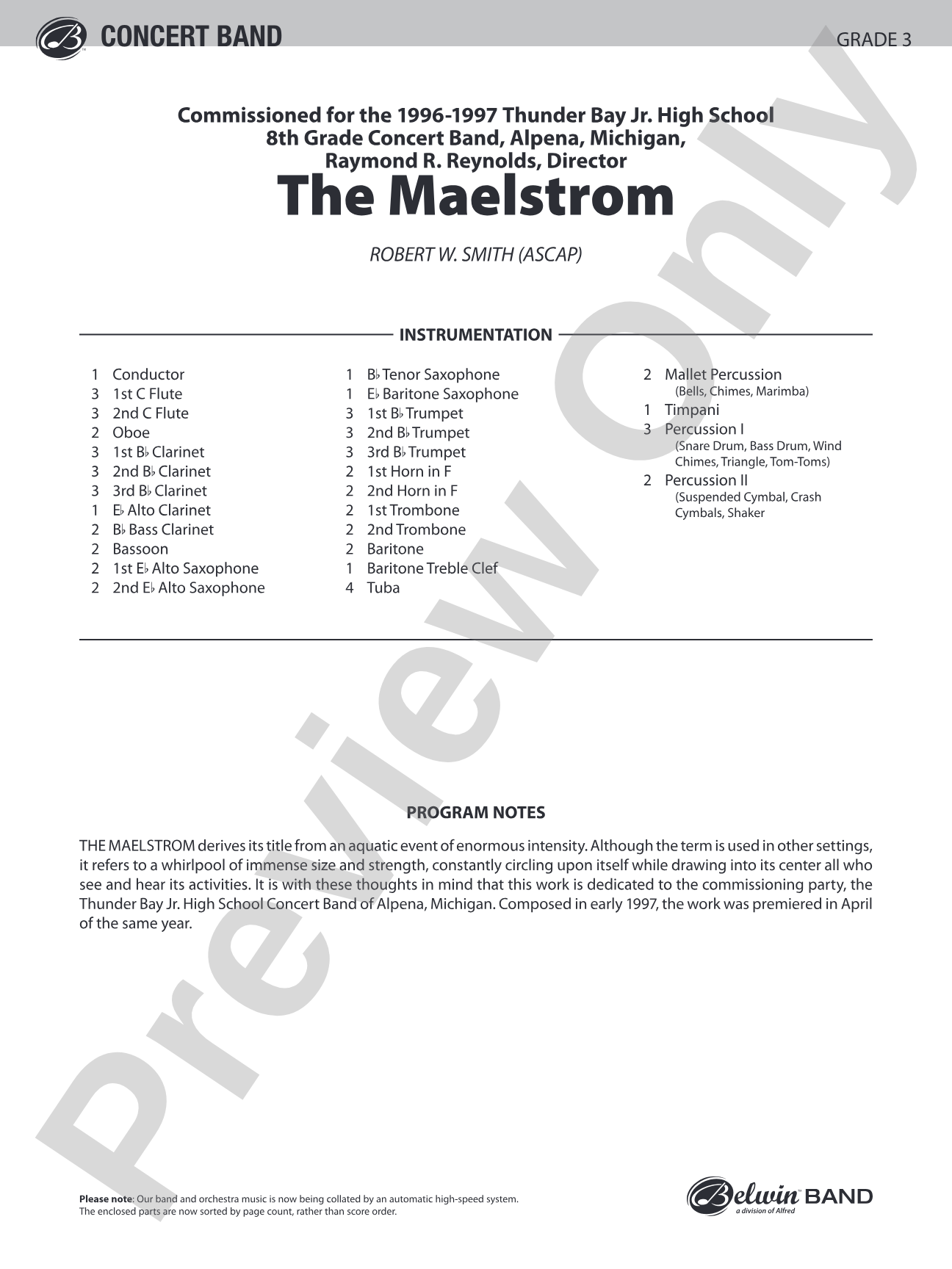 The Maelstrom: Concert Band Conductor Score & Parts