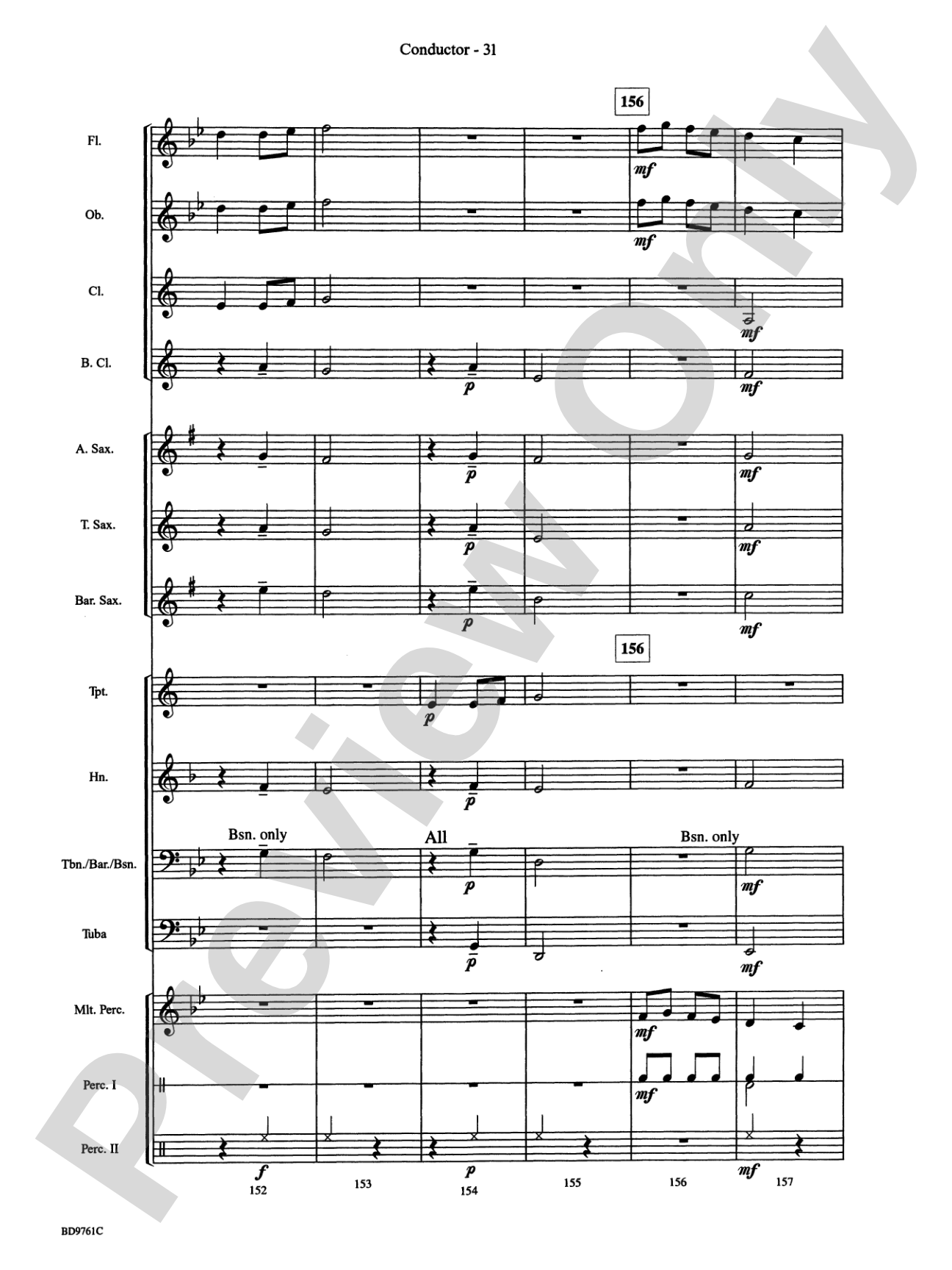 Bartók Suite (from For Children): Concert Band Conductor Score & Parts